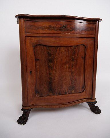 Small Antique Console/Cabinet   Entrance Furniture   Hand Polished Mahogany   Flame Structure   Lion Feet   Year 1890s photo for sale