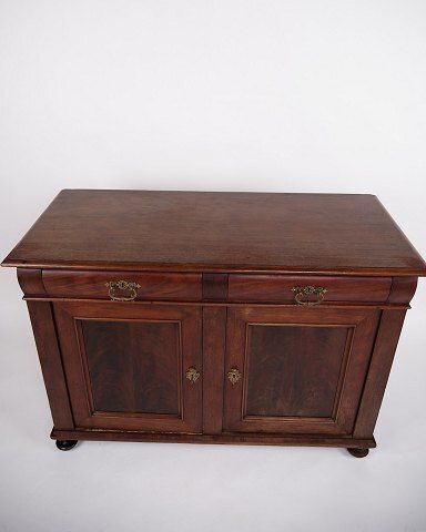 Low Antique Sideboard   Hand Polished Mahogany   Fixed Shelves   1880s photo 950.0