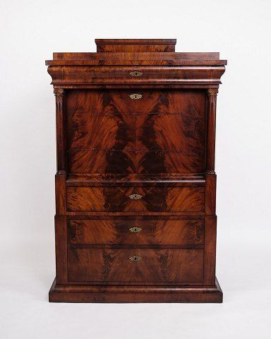 Secretary   Hand Polished Mahogany   Flame Structure   4 Drawers   Year 1840s photo buy