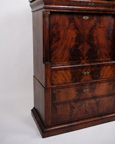 photo furniture Secretary   Hand Polished Mahogany   Flame Structure   4 Drawers   Year 1840s