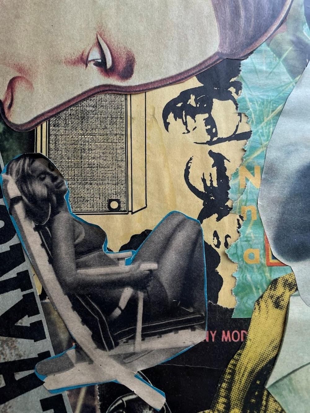 Sci Fi Symmetria – Mixed Media Collage, Hongarije Jaren 1970 photo vintage