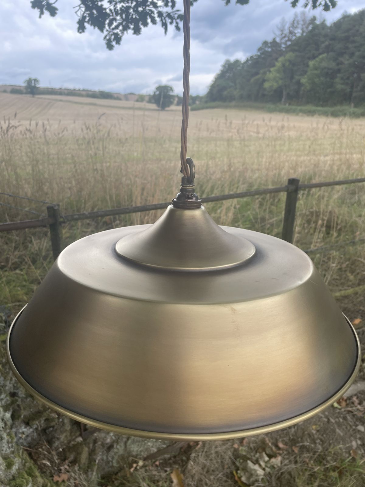 Jim Lawrence   Set Of 3   Balmoral Pendant Lights In Antiqued Brass   Brand New/Unused photo Lighting