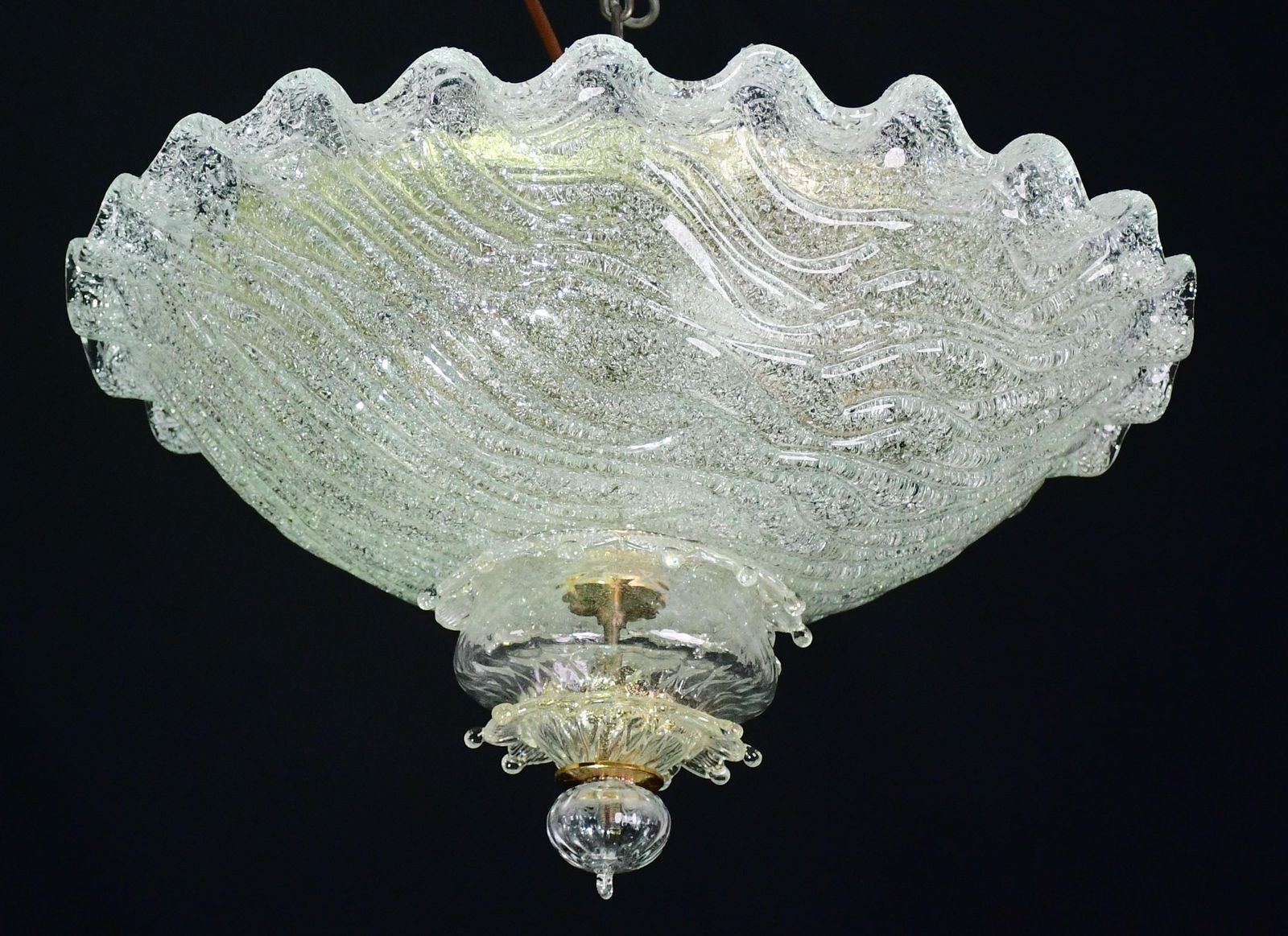photo for sale "The Crown" Charming Italian Murano Glass Ceiling Fixture, Murano, 1970