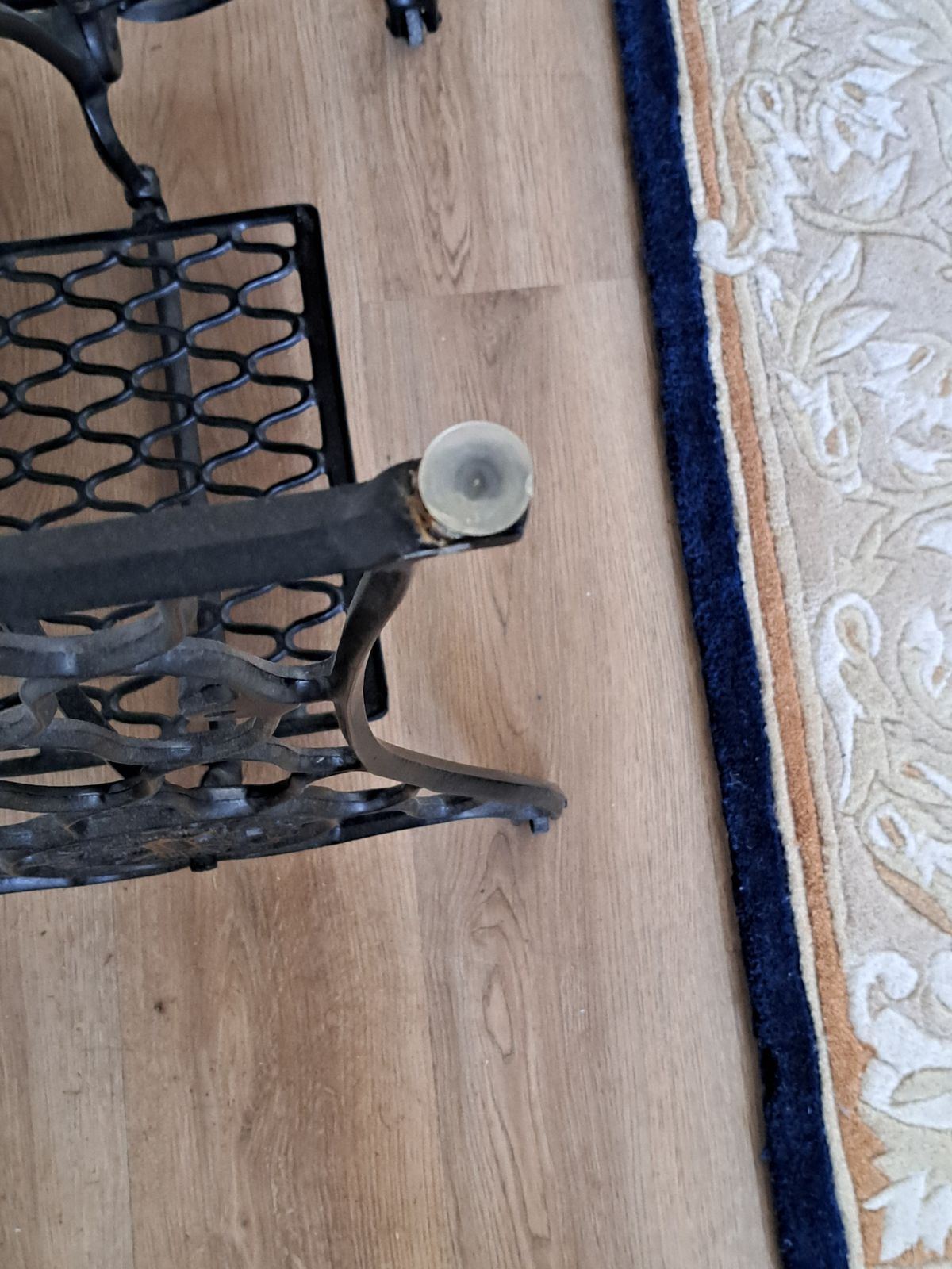 photo furniture Garden/Balcony Table,Cast Iron Treadle Base,Granite Top.
