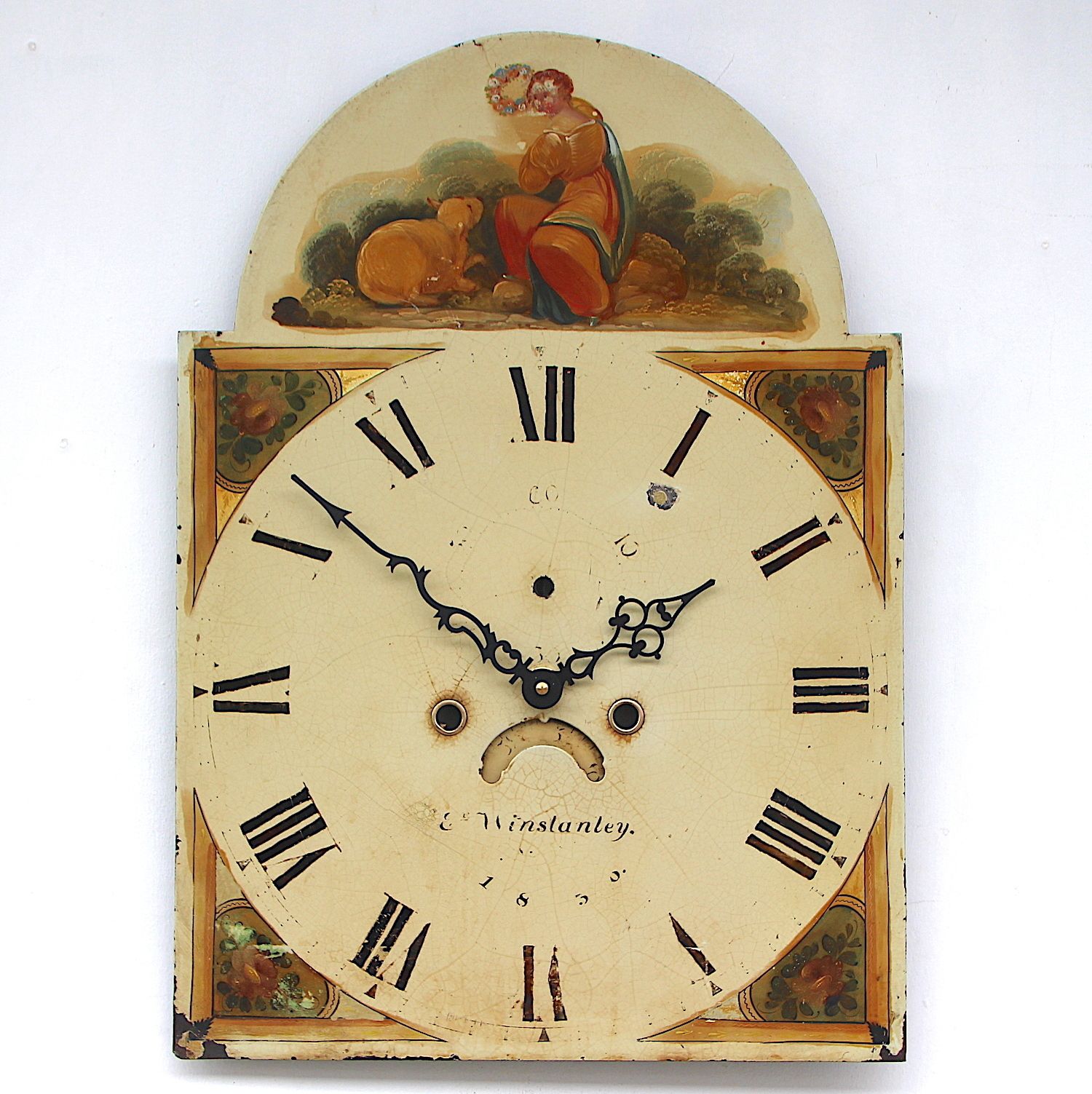 Original 18th Century Iron Grandfather/Longcase Clock Dial. Fully Guaranteed.