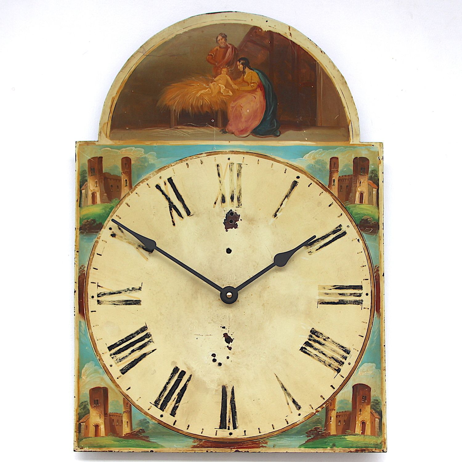 Original 18th Century Iron Grandfather/Longcase Clock Dial. Fully Guaranteed.