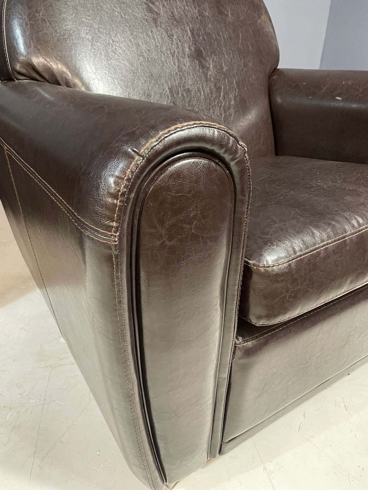 Pair Of Leather Armchairs In French Art Deco Style, 1970s photo furniture