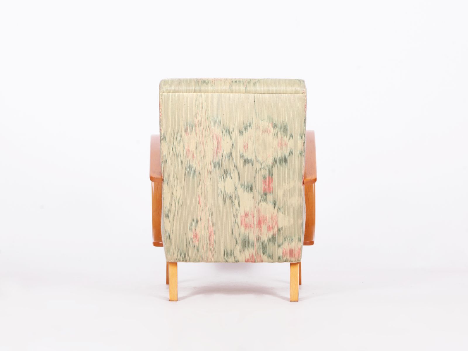 Restored 1950s Jindrich  Halabala Armchair In Handwoven Thai Silk photo buy