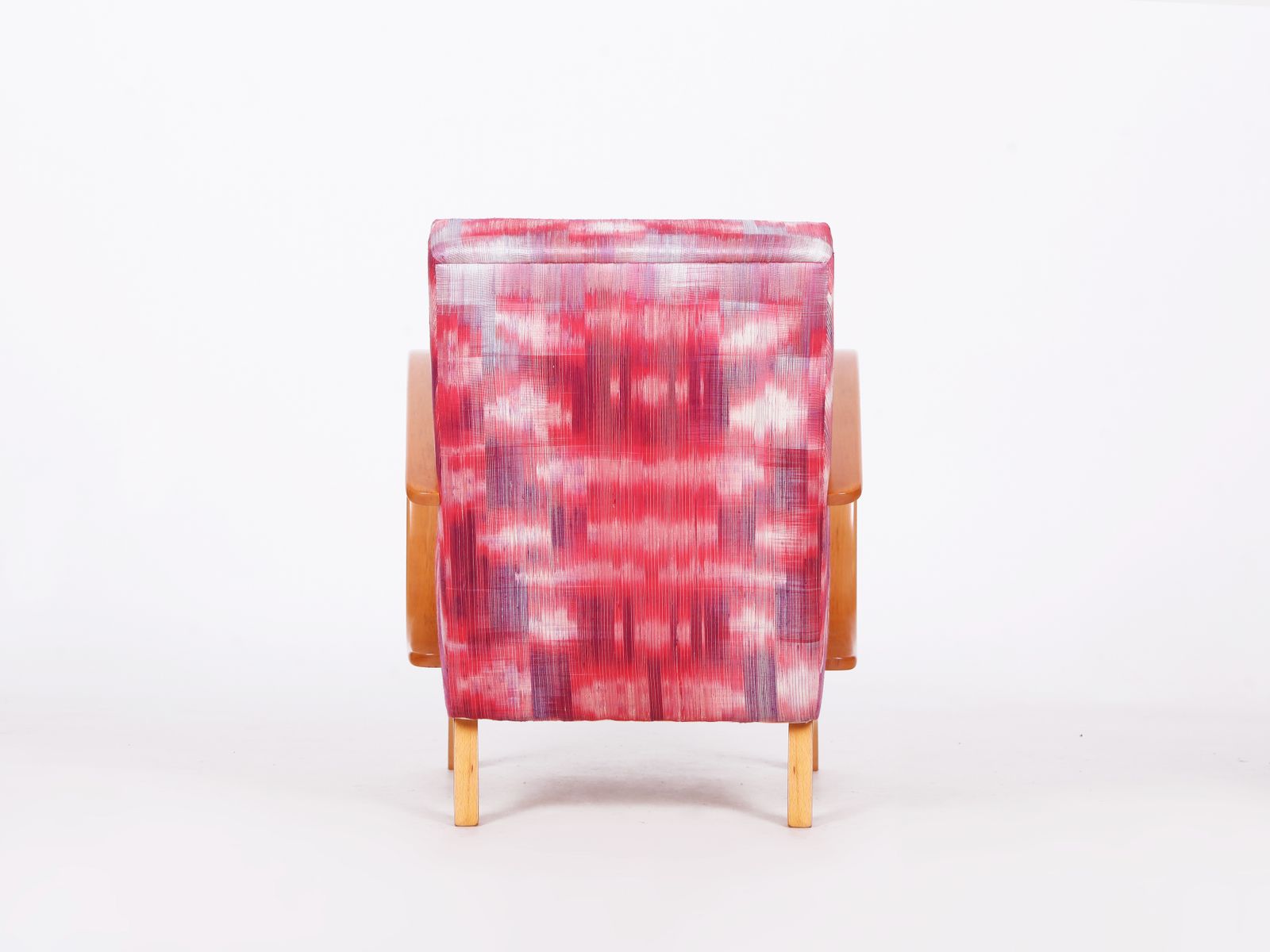Restored 1950s Jindrich Halabala Armchair In Handwoven Thai Silk photo 3500.0