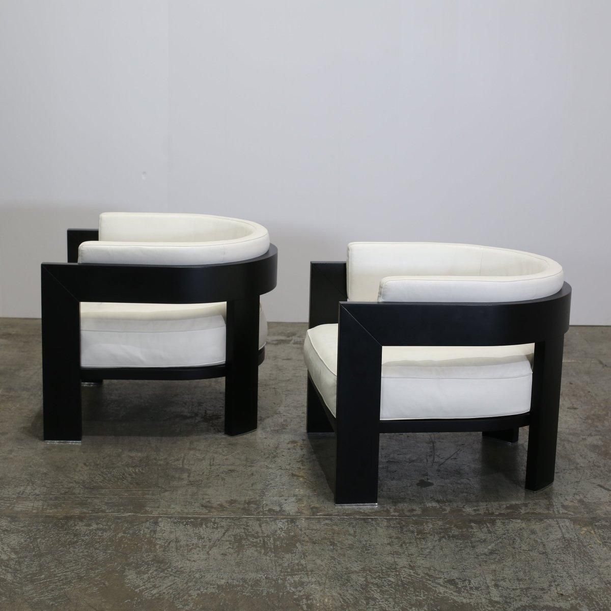 Minotti Warhol Blac Lac Armchairs, Set Of Two photo for sale