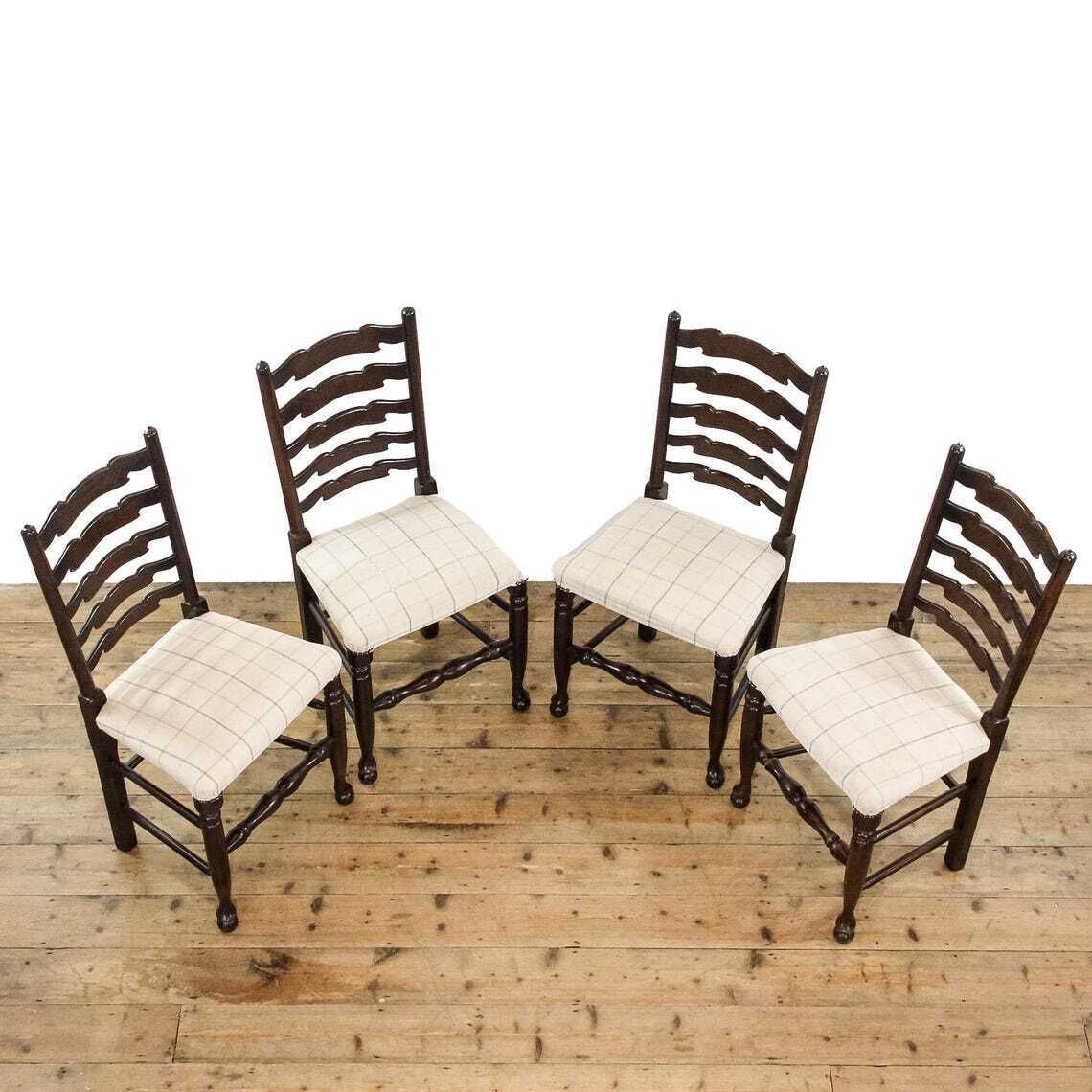 Set Of Four Upholstered And Oak Chairs Set Of Chairs  Antique Chairs  Dining Chairs  Kitchen Chairs photo furniture