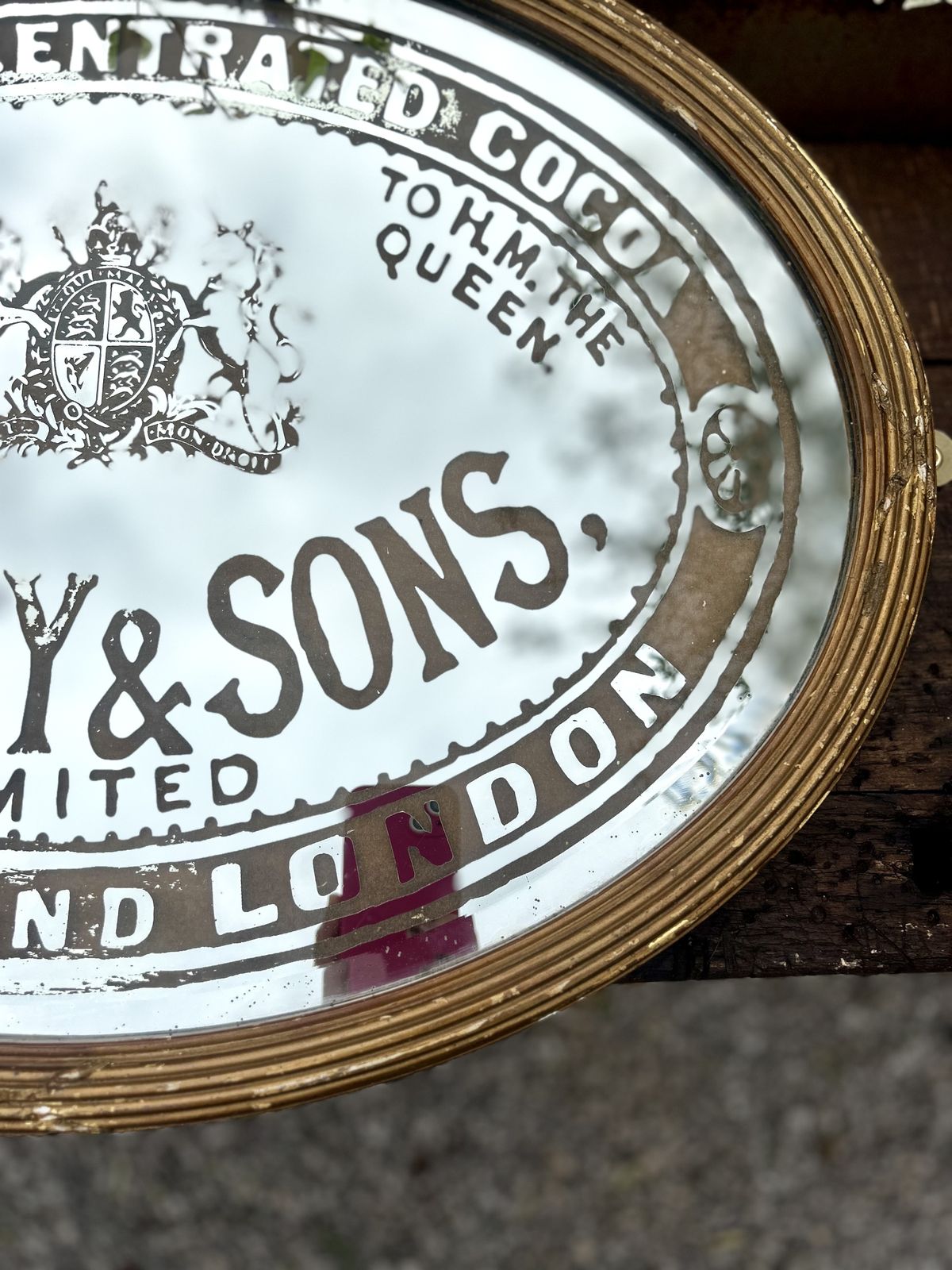 Rare Late 19th Century Fry & Sons Advertising Mirror photo for sale