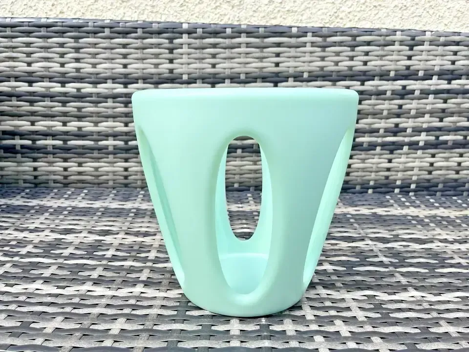 Mid Century Modern Italian Designer Guzzini Mint Green Bread Fruit Basket 60's photo for sale