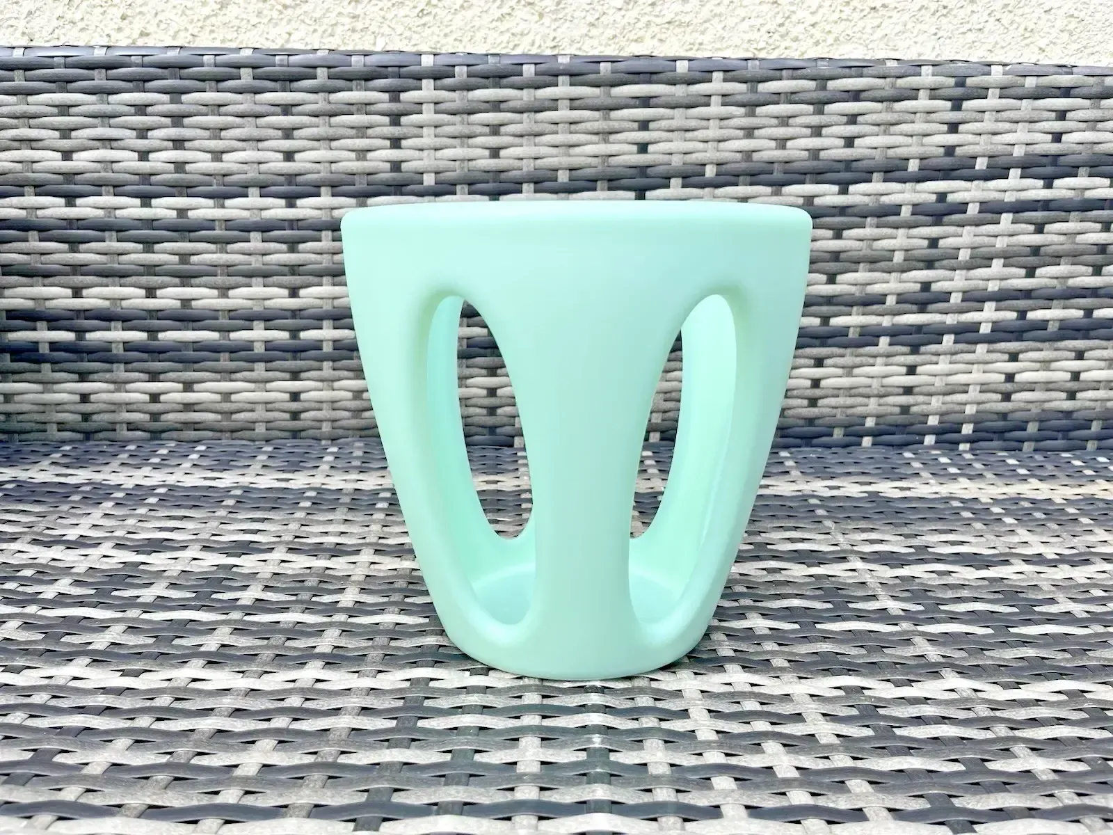 Mid Century Modern Italian Designer Guzzini Mint Green Bread Fruit Basket 60's photo Home Decor