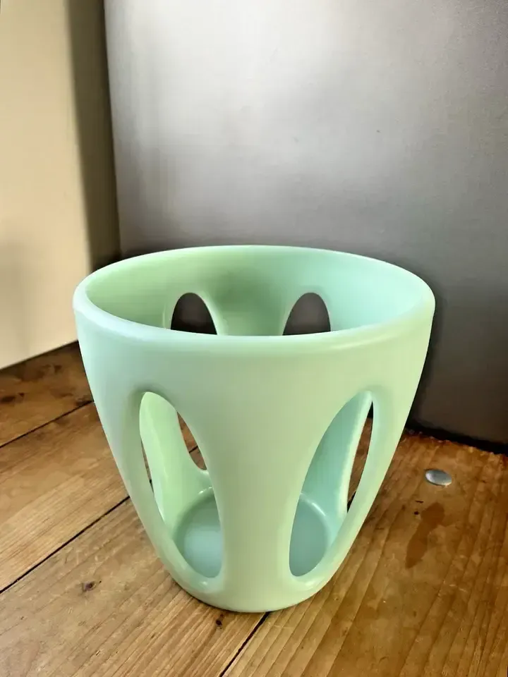 Home Decor Mid Century Modern Italian Designer Guzzini Mint Green Bread Fruit Basket 60's photo