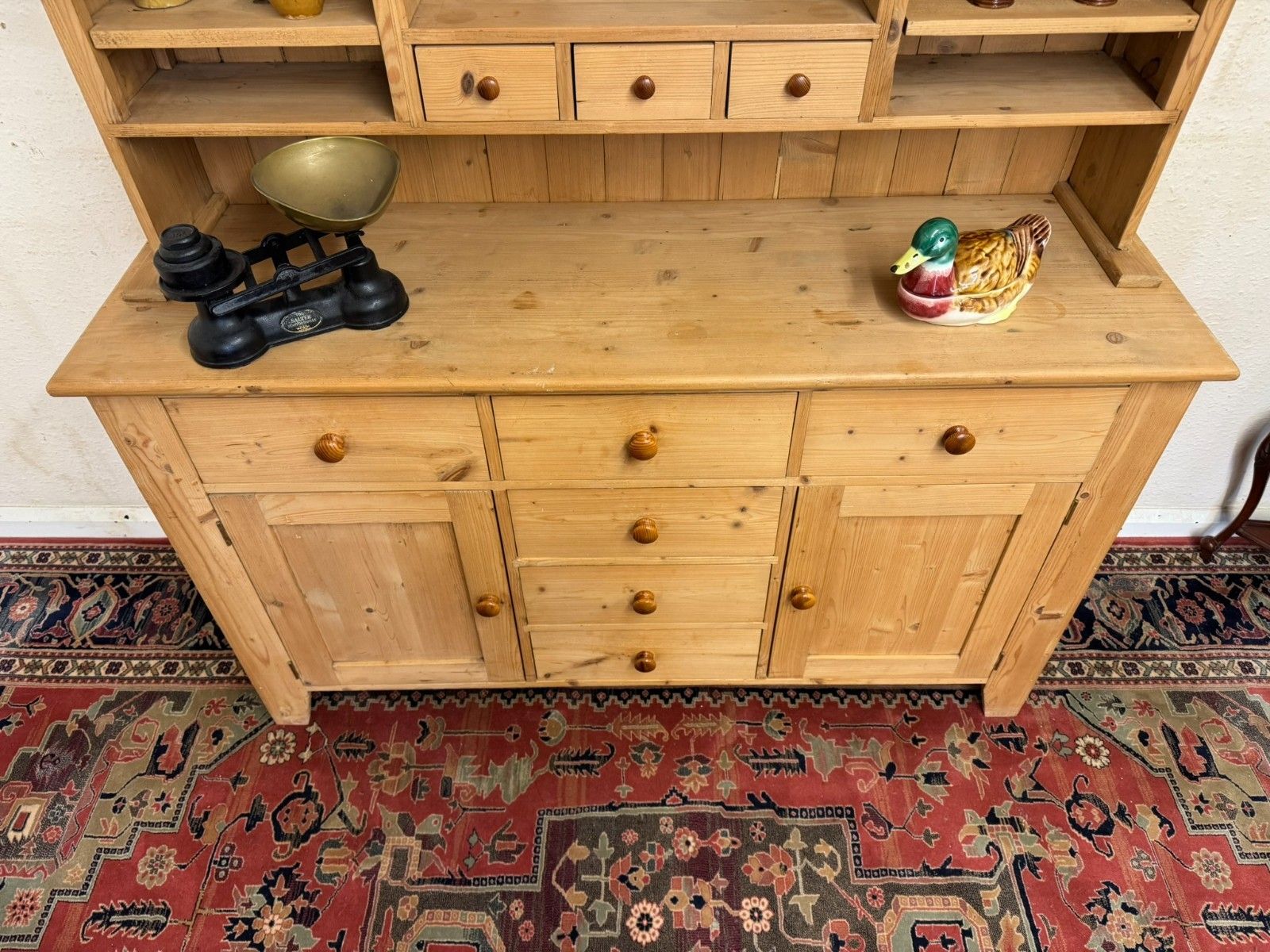 Fantastic Quality Mid Century Pine Dresser With Shelf Back Circa 1950 photo vintage