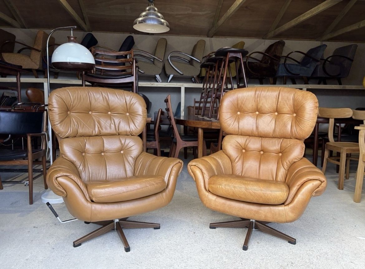 Mid Century Scandinavian Swivel Lounge Chair By Swedfurn, "Slätte Gungan” photo buy