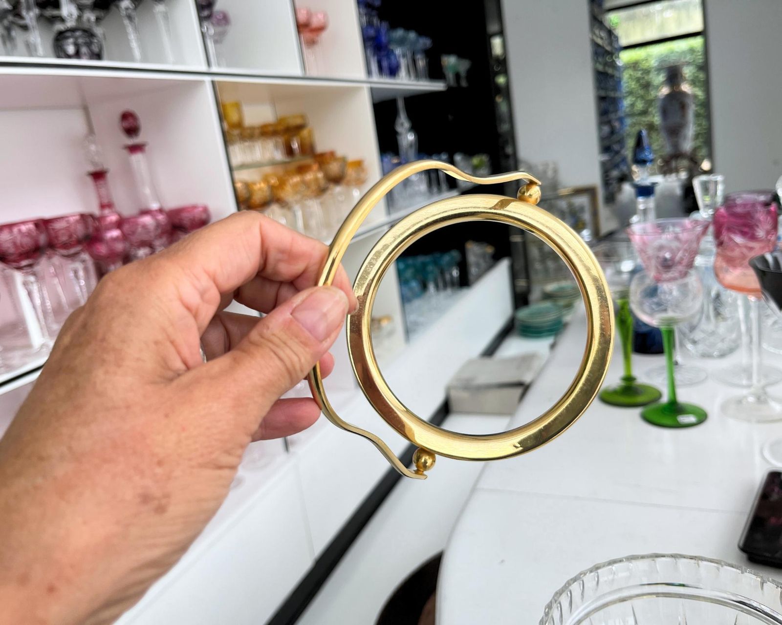 Vintage Kristallen Ijsemmer | Vergulde Greep + Bodem | Boheems photo buy