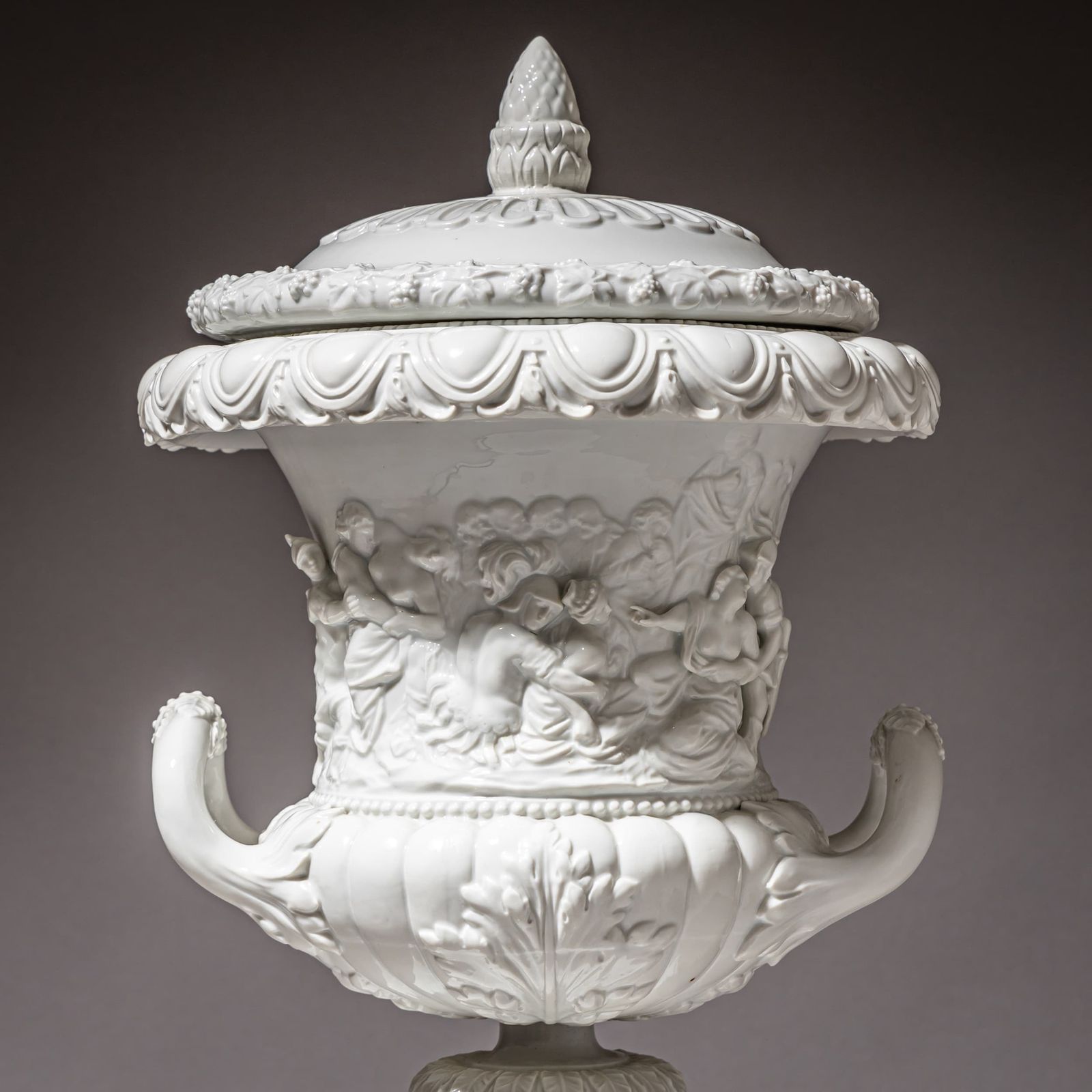 Porcelain Lidded Krater Vase In The Antique Style, Germany, 20th Century photo for sale