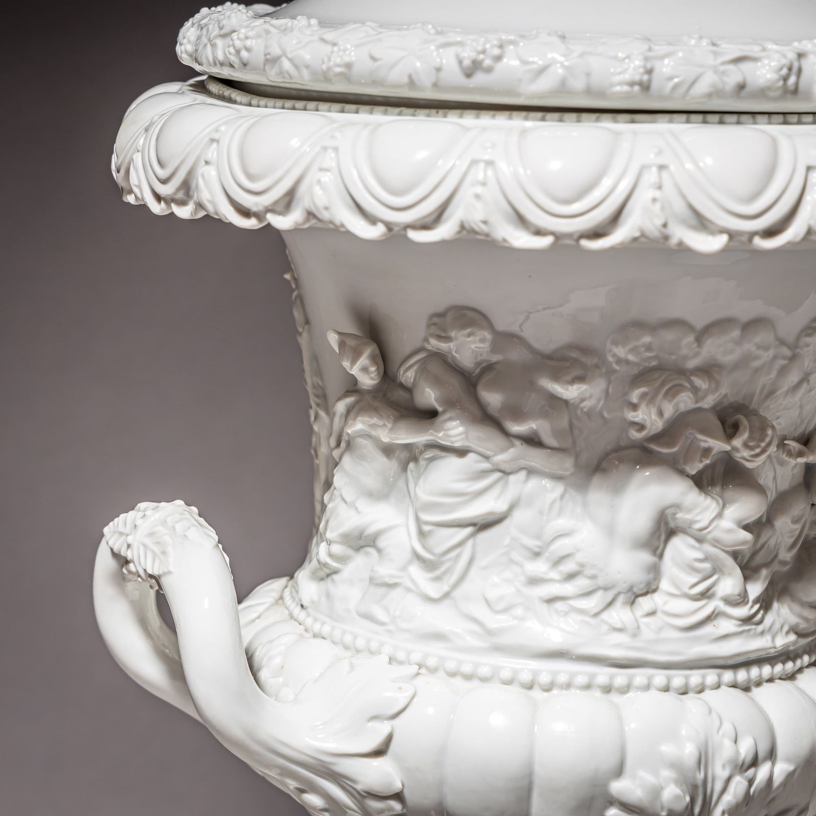 Porcelain Lidded Krater Vase In The Antique Style, Germany, 20th Century photo Home Decor
