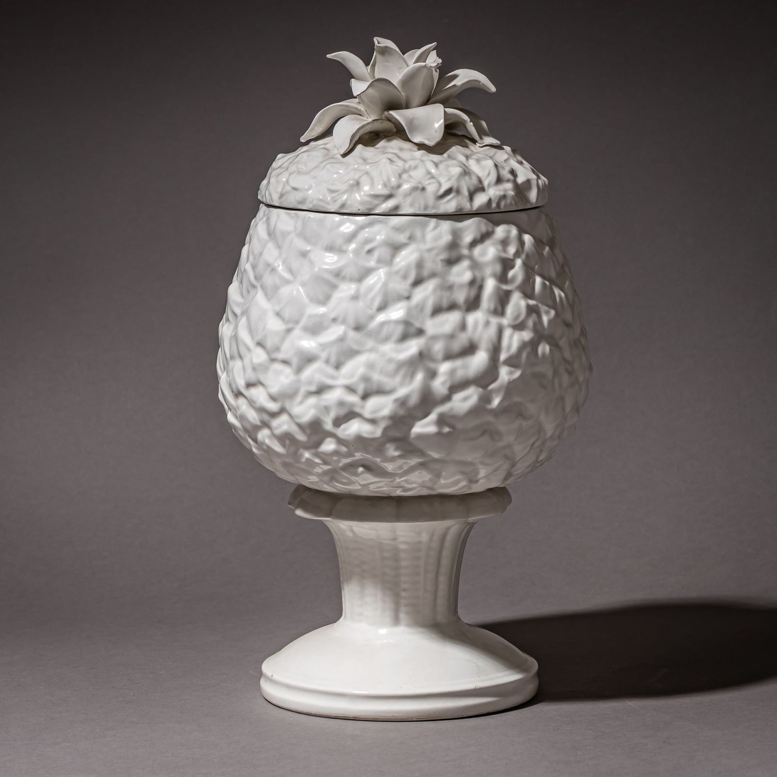 Pair Of Pineapple Lidded Vases In Porcelain, 20th Century photo furniture