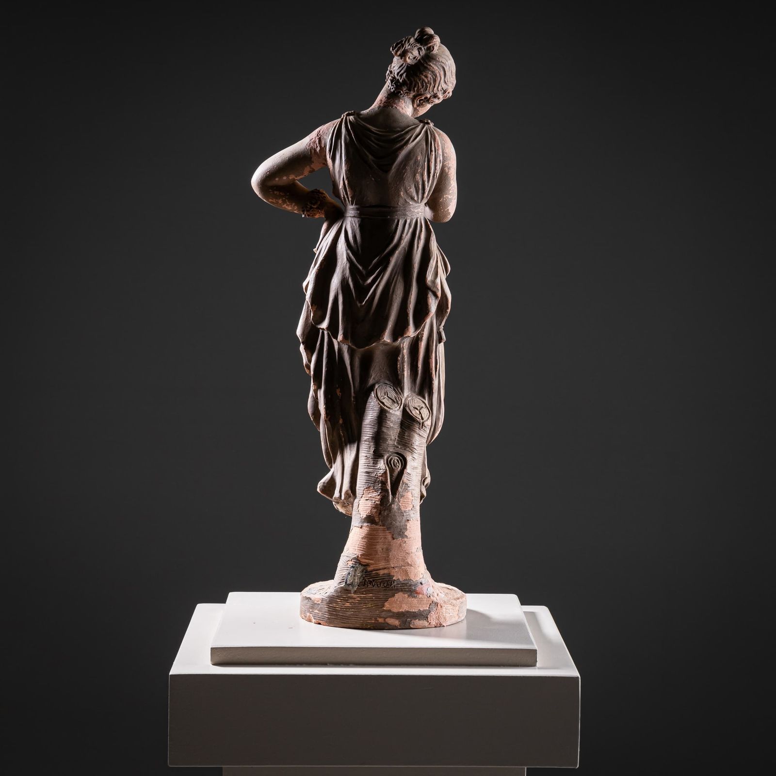 photo for sale Terracotta Dancer With Finger To Chin After Antonio Canova, 19th Century