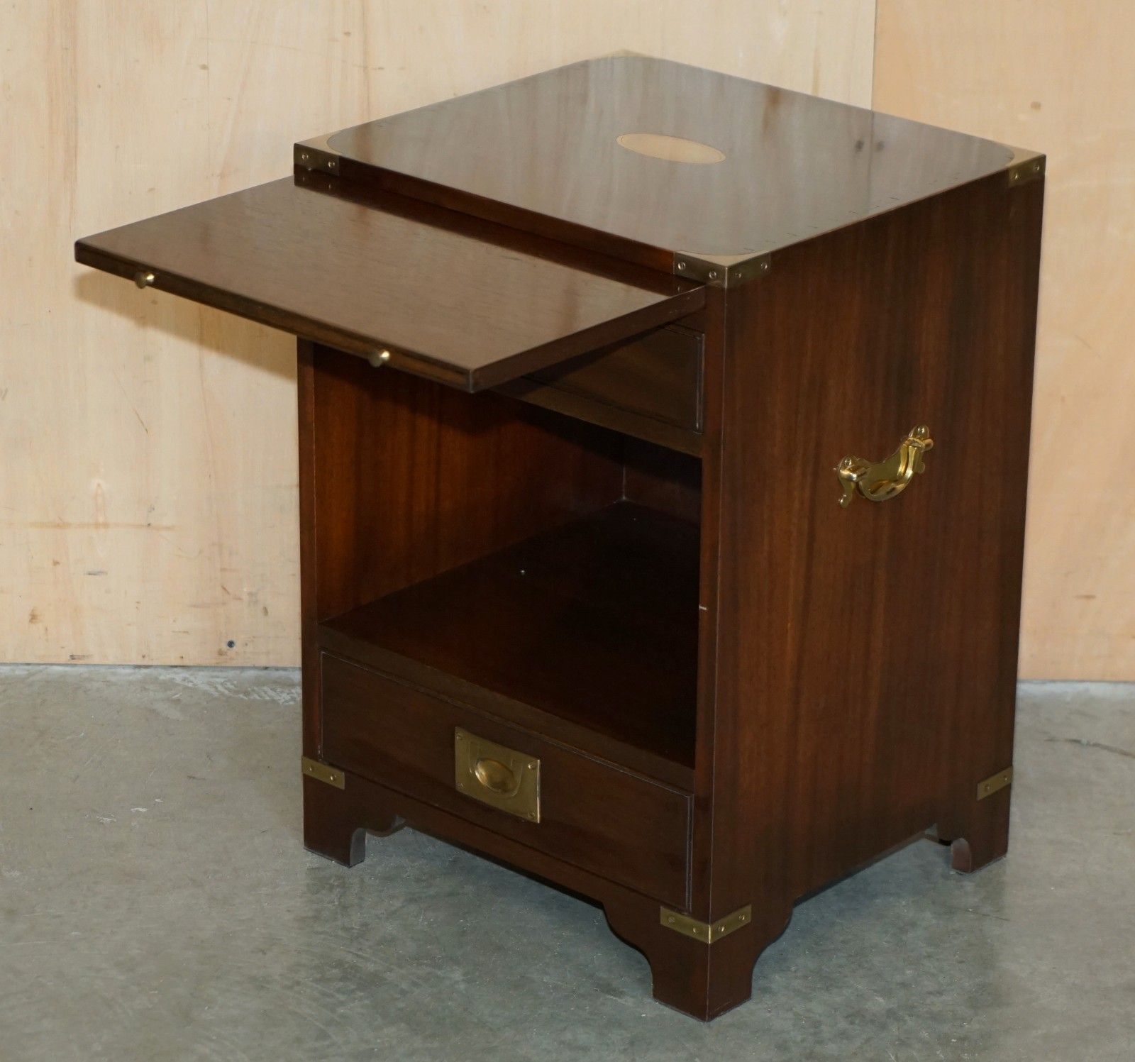 photo buy Harrods Kennedy Military Campaign Side End Table Drawers Inc Butlers Slip Tray