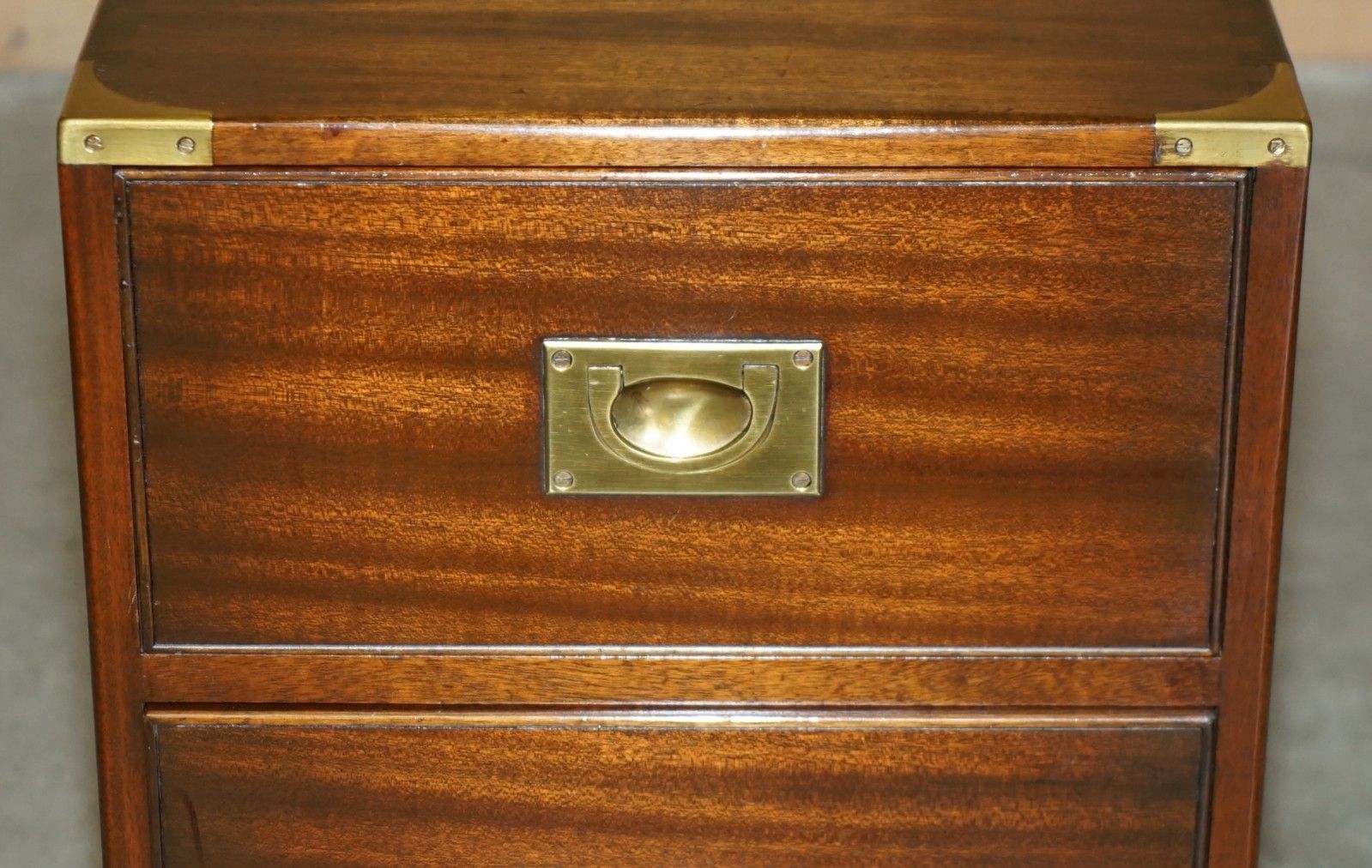 Stunning Mahogany Brass Harrods Kennedy Military Campaign Side End Table Drawers photo 750.0