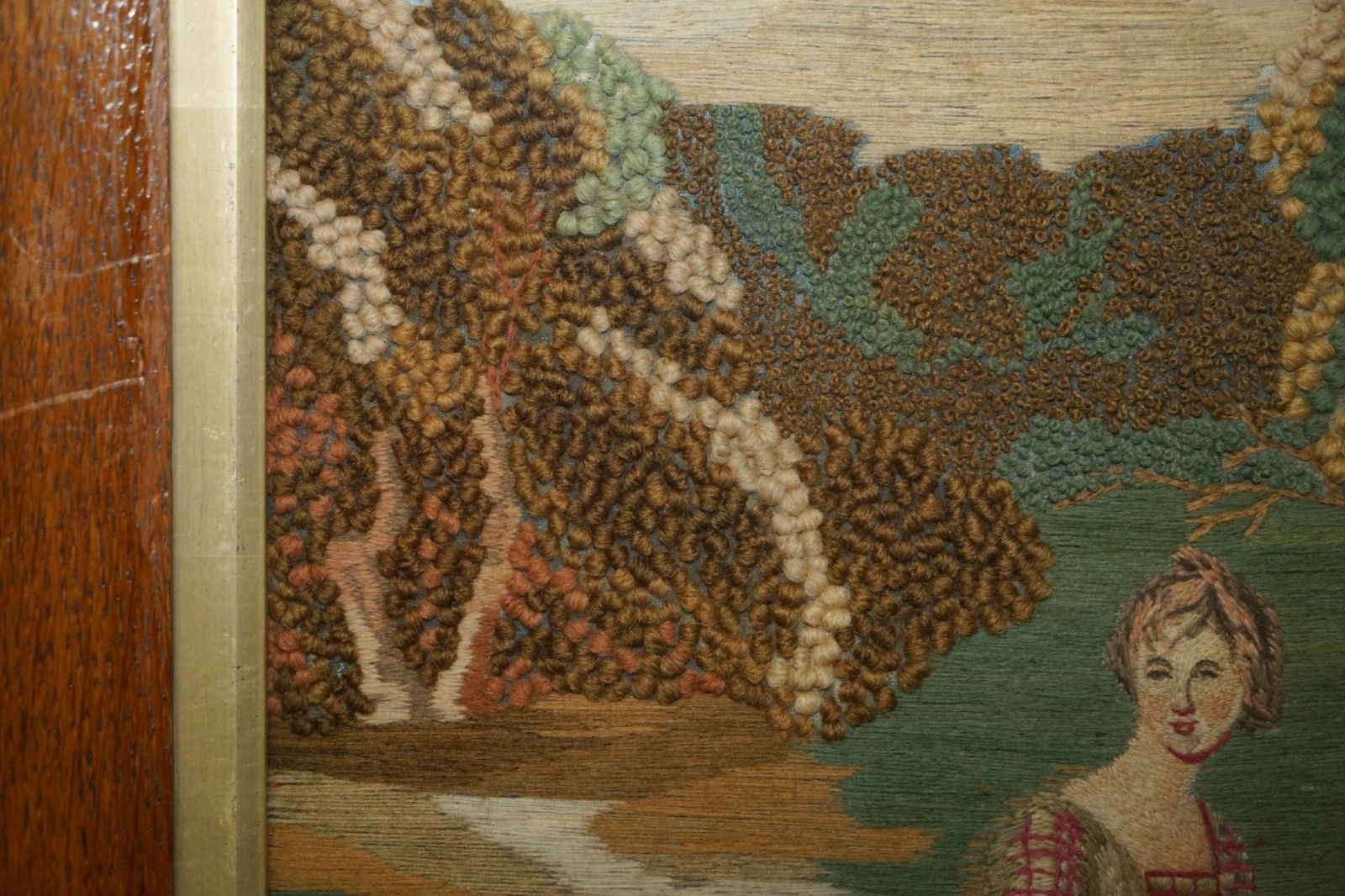 photo for sale Georgian Circa 1820 Silk & Wool Work Stumpwork Style Embroidery Tapestry Picture