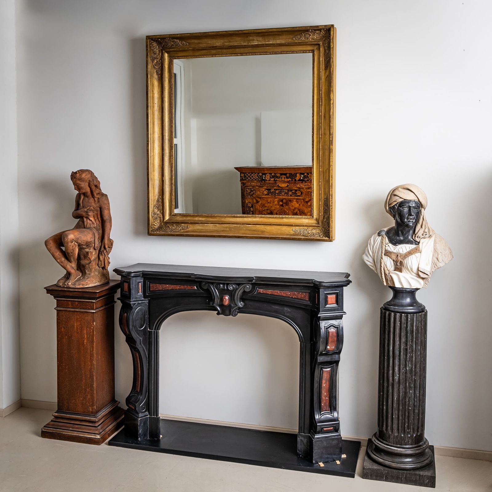 Fireplace Surround In Black Stone, France, 19th Century photo furniture