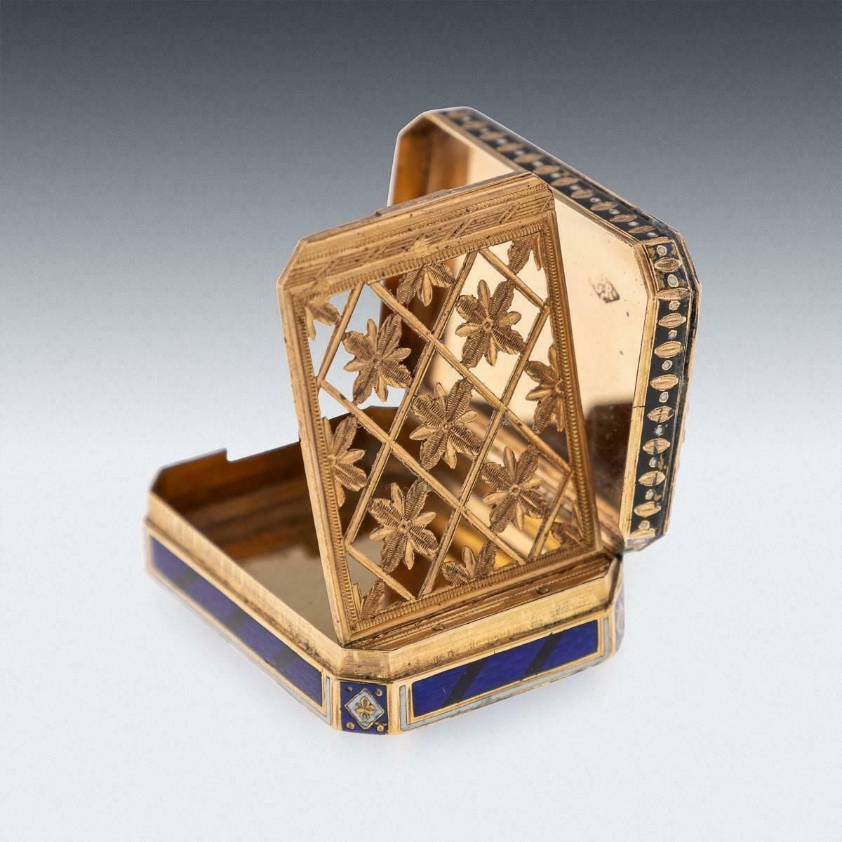 19th Century Swiss 18k Gold & Enamel Vinaigrette, Jean Georges Rémond C.1800 photo buy