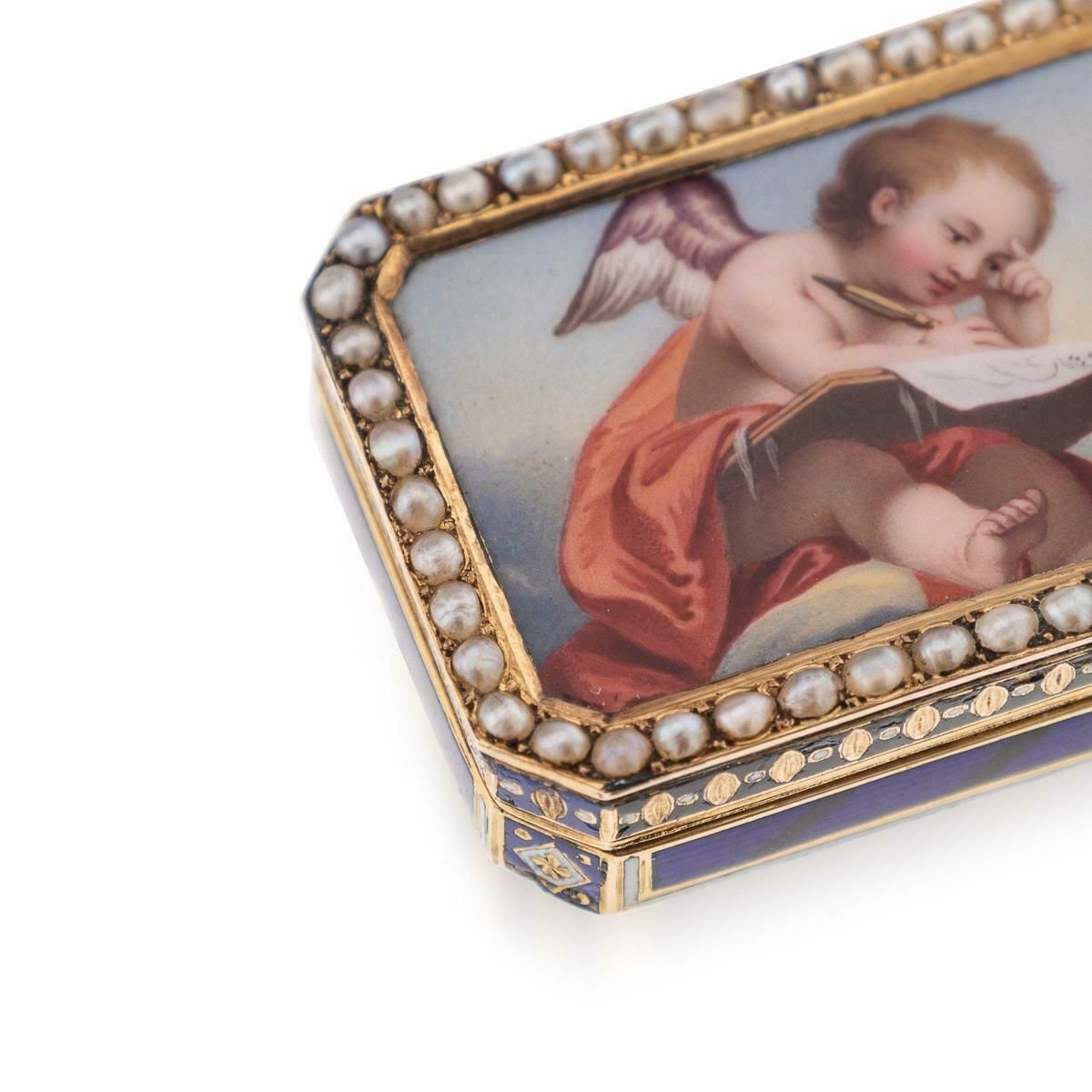 photo furniture 19th Century Swiss 18k Gold & Enamel Vinaigrette, Jean Georges Rémond C.1800