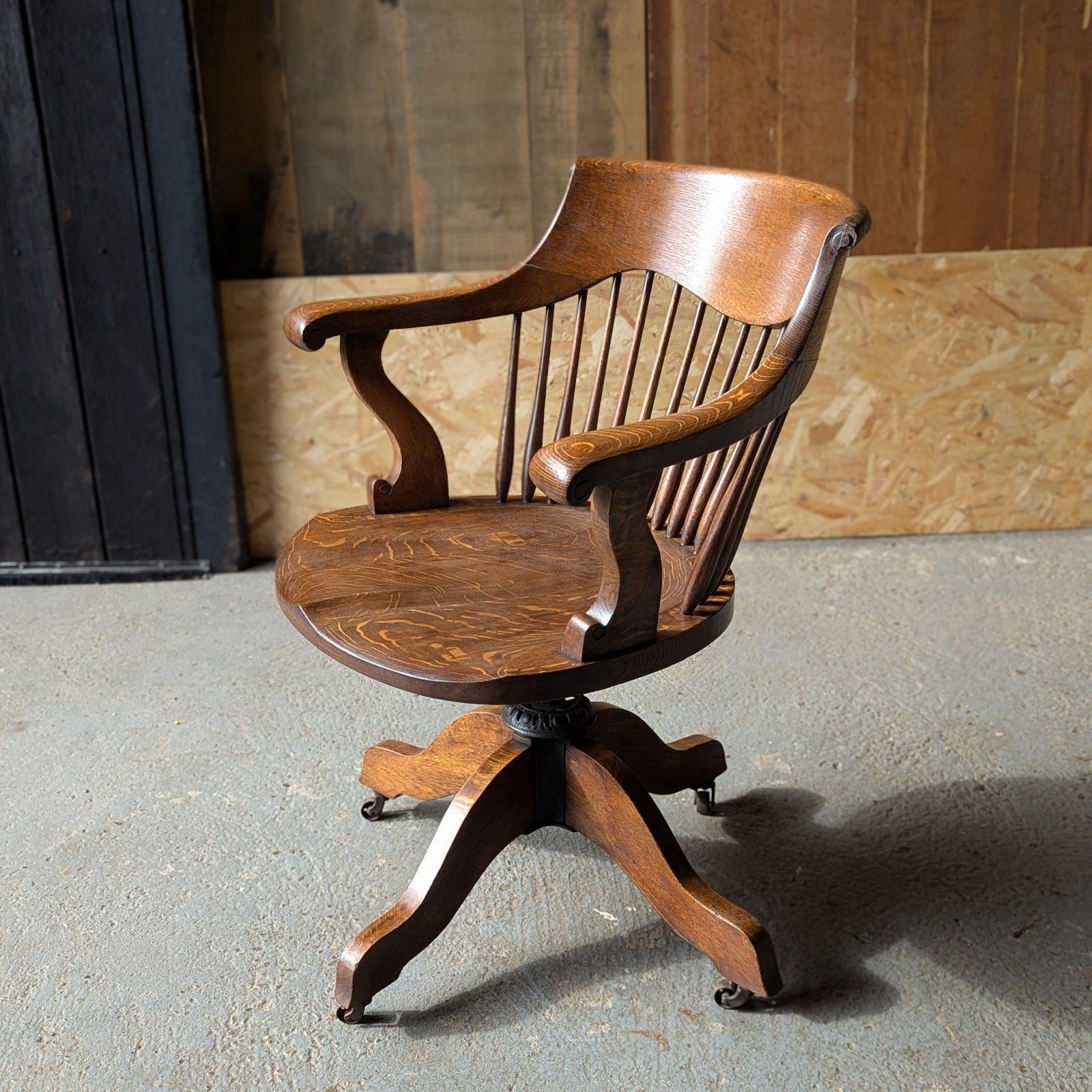 Antique Office Chair (Delivery Available) Oak C1900
