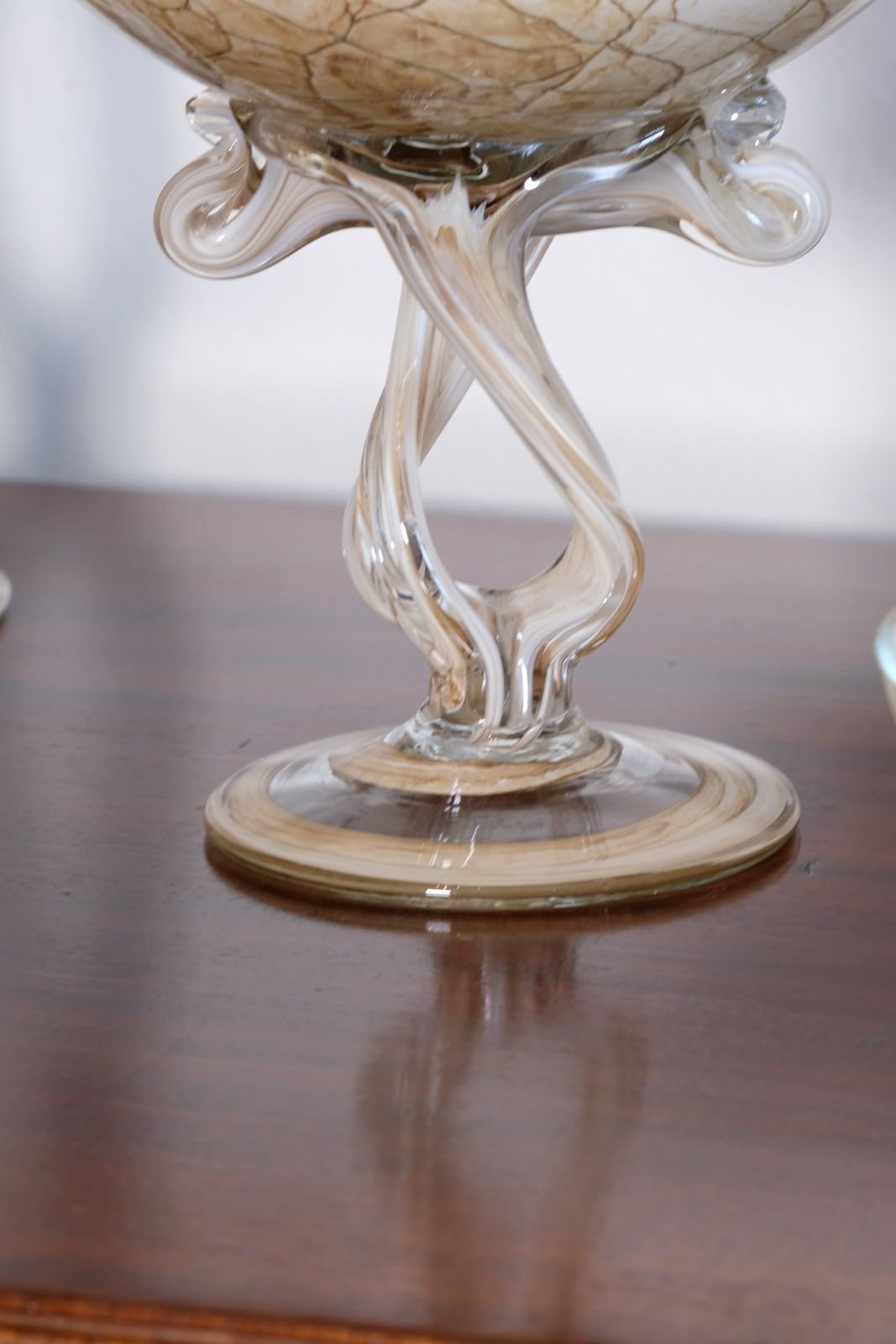 Murano Glass Tazza In A Caramel Swirl   Set Of Three photo vinterior
