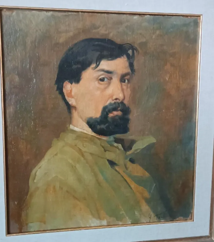 Oil On Canvas Portrait 1920s Painted On The Back Giuseppe Torelli (1881  1959) photo Art