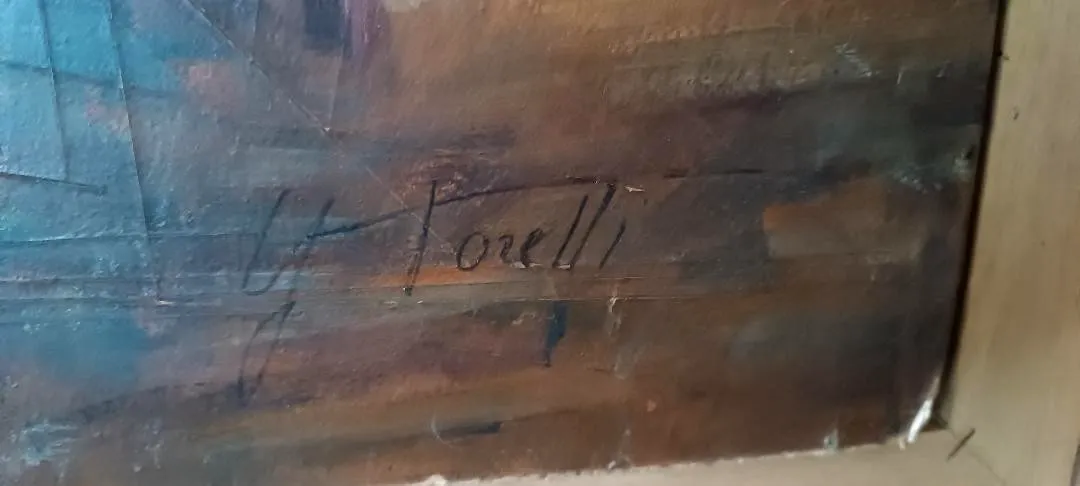 photo vinterior Oil On Canvas Portrait 1920s Painted On The Back Giuseppe Torelli (1881  1959)