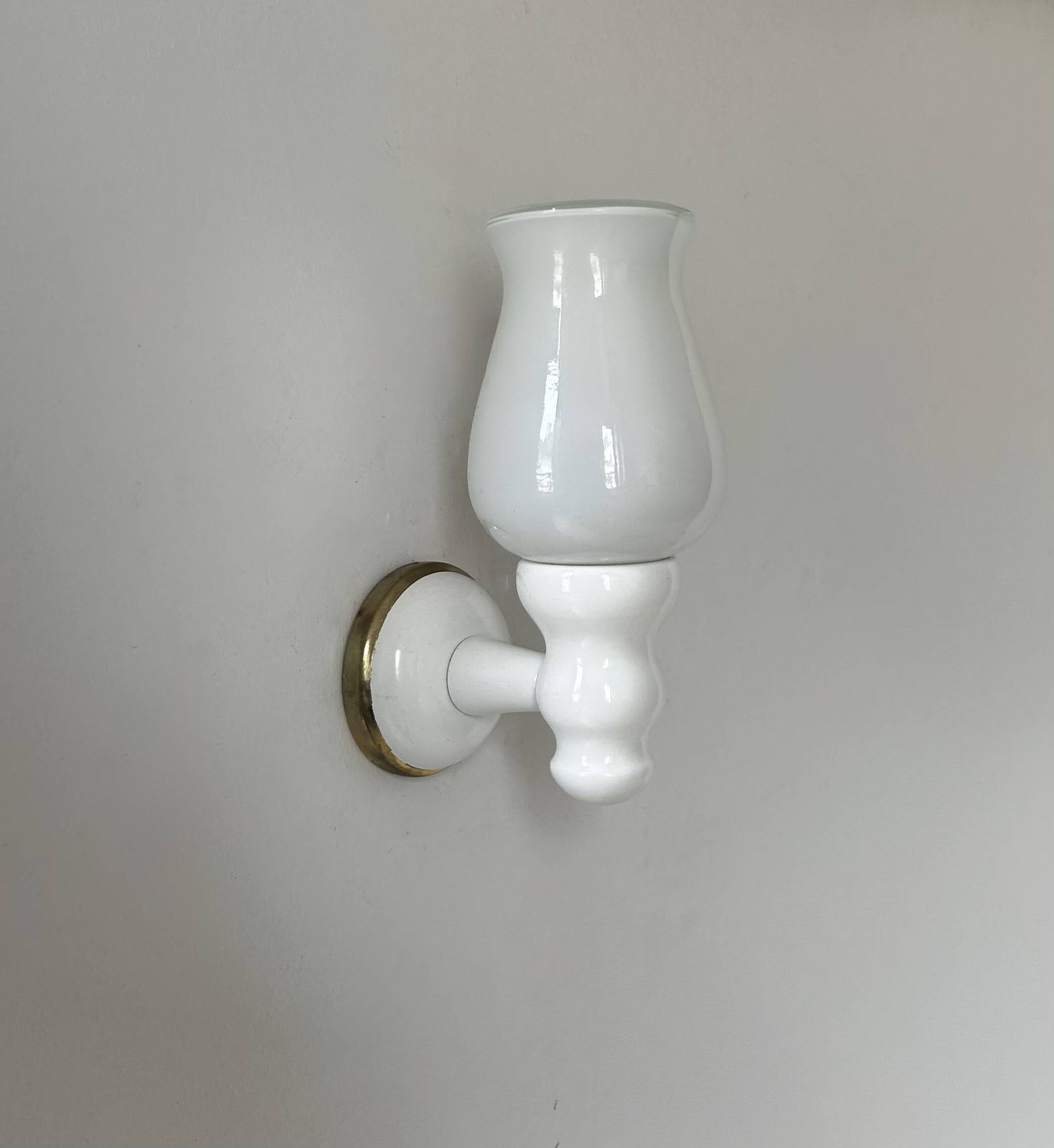 Vintage Painted Wood And Opaline Wall Lamp, France, 1980 photo 209.0