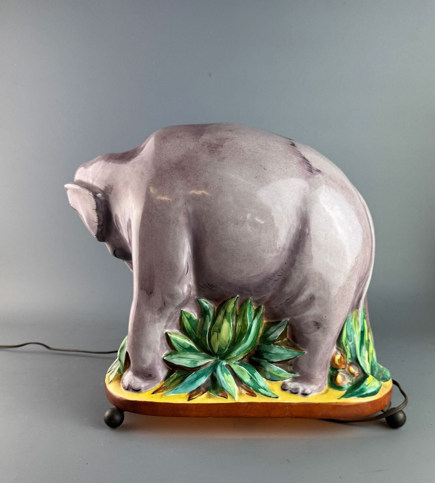 Rare French Art Deco Porcelain 'Elephant Tamer' Perfume Lamp, Attributed To Argilor, Paris photo Lighting