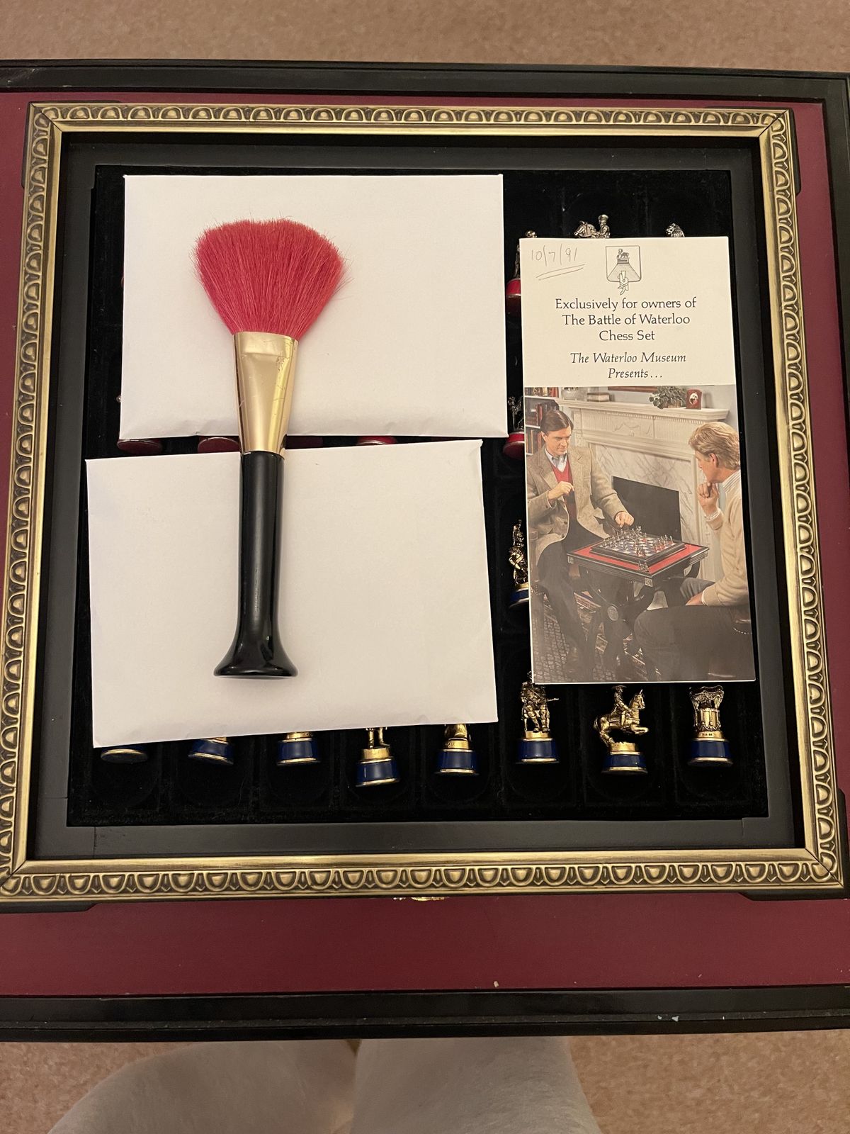 Rare Gold Edition Battle Of Waterloo Franklin Mint Chess Set & Table photo Furniture