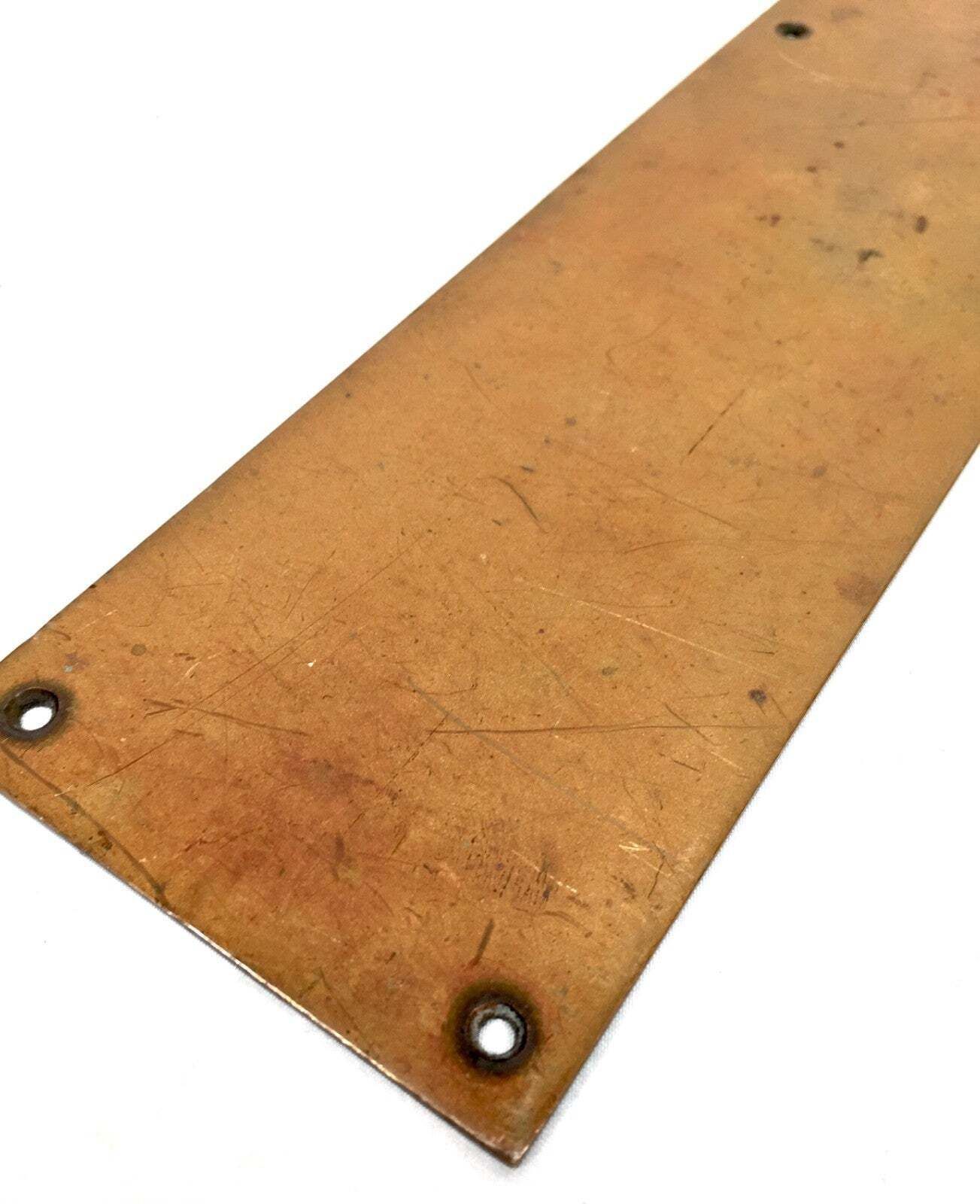 Antique Industrial Hardware Door Push Plate In Brass Metal  Door Salvage C.1950 photo furniture