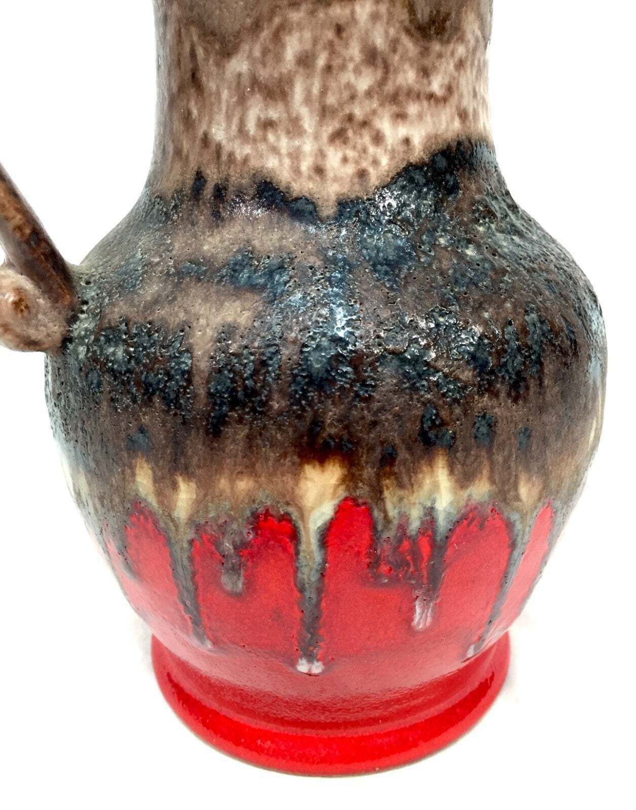 Vintage West German Pottery Fat Vase Jug  Red Black  Dumler And Breiden C.1970 photo furniture