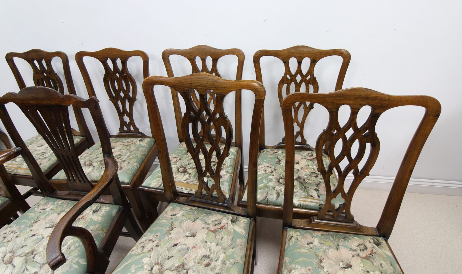 Set Of 8 Vintage Chippendale Style Dining Or Occasional Chairs photo furniture