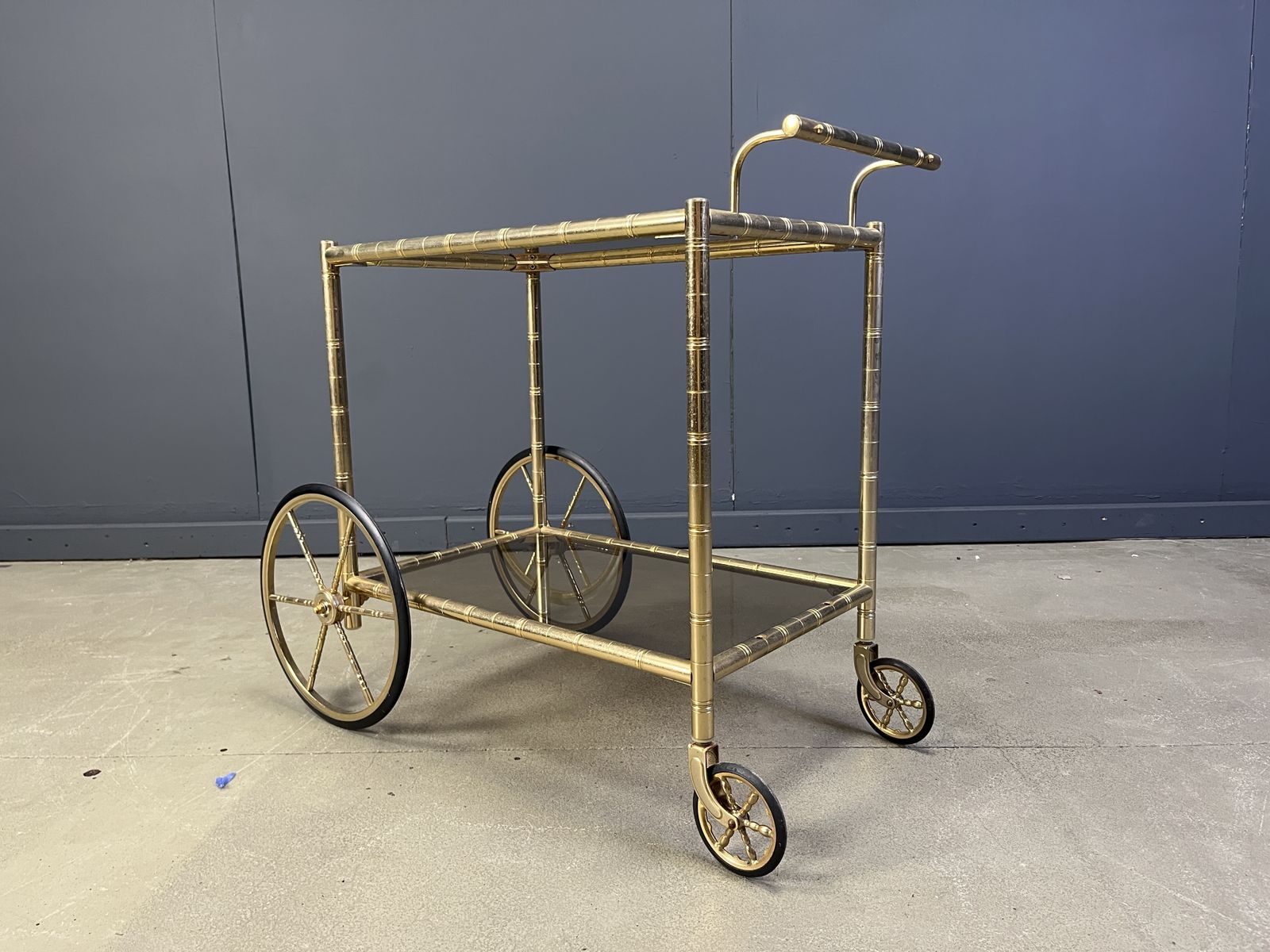 Brass Faux Bamboo Trolley By Orsenigo, Italy, 1970s photo vinterior