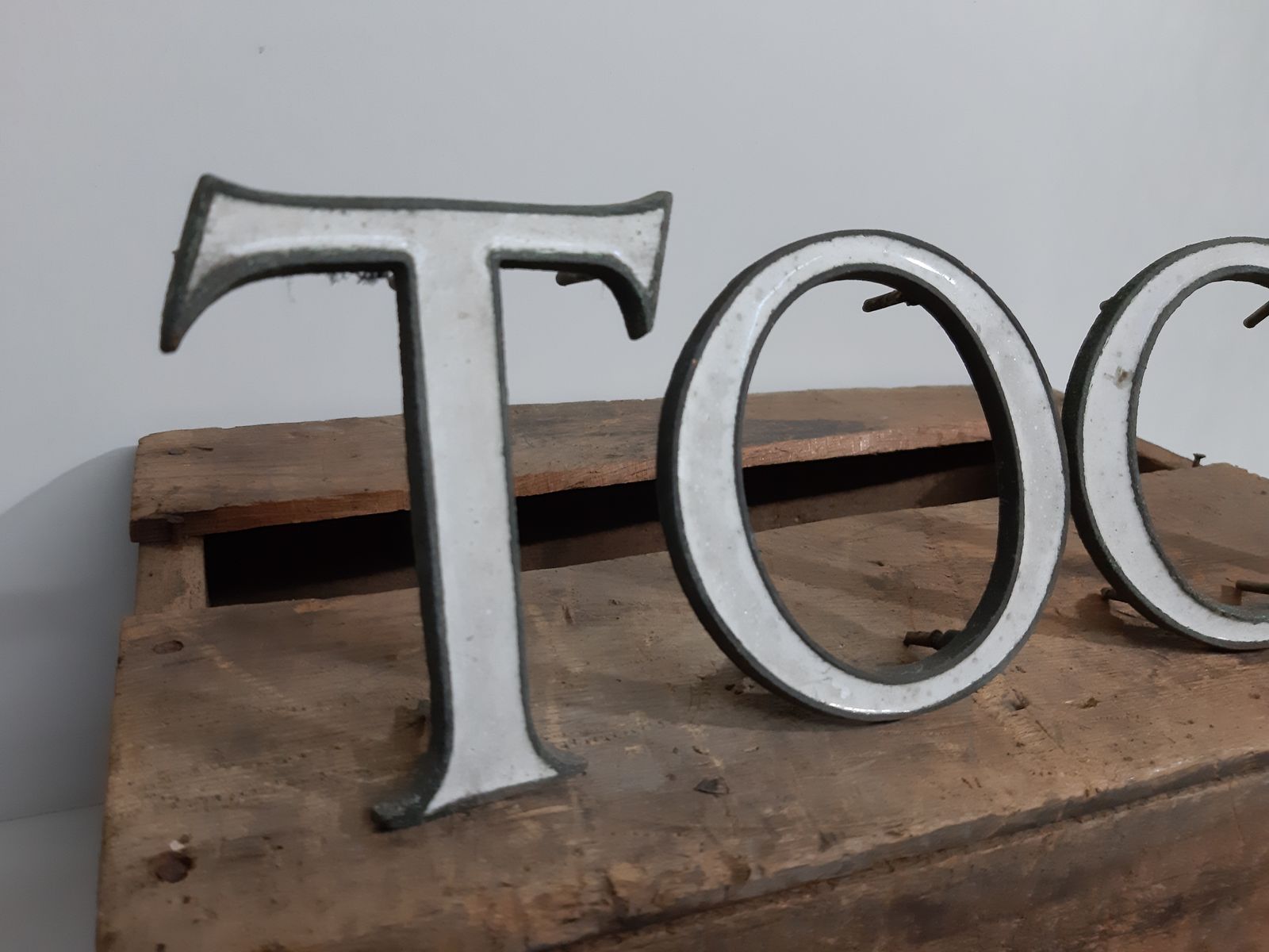 Collection Of 12 1950s Bronze Enamel Inlay Letters photo Home Decor