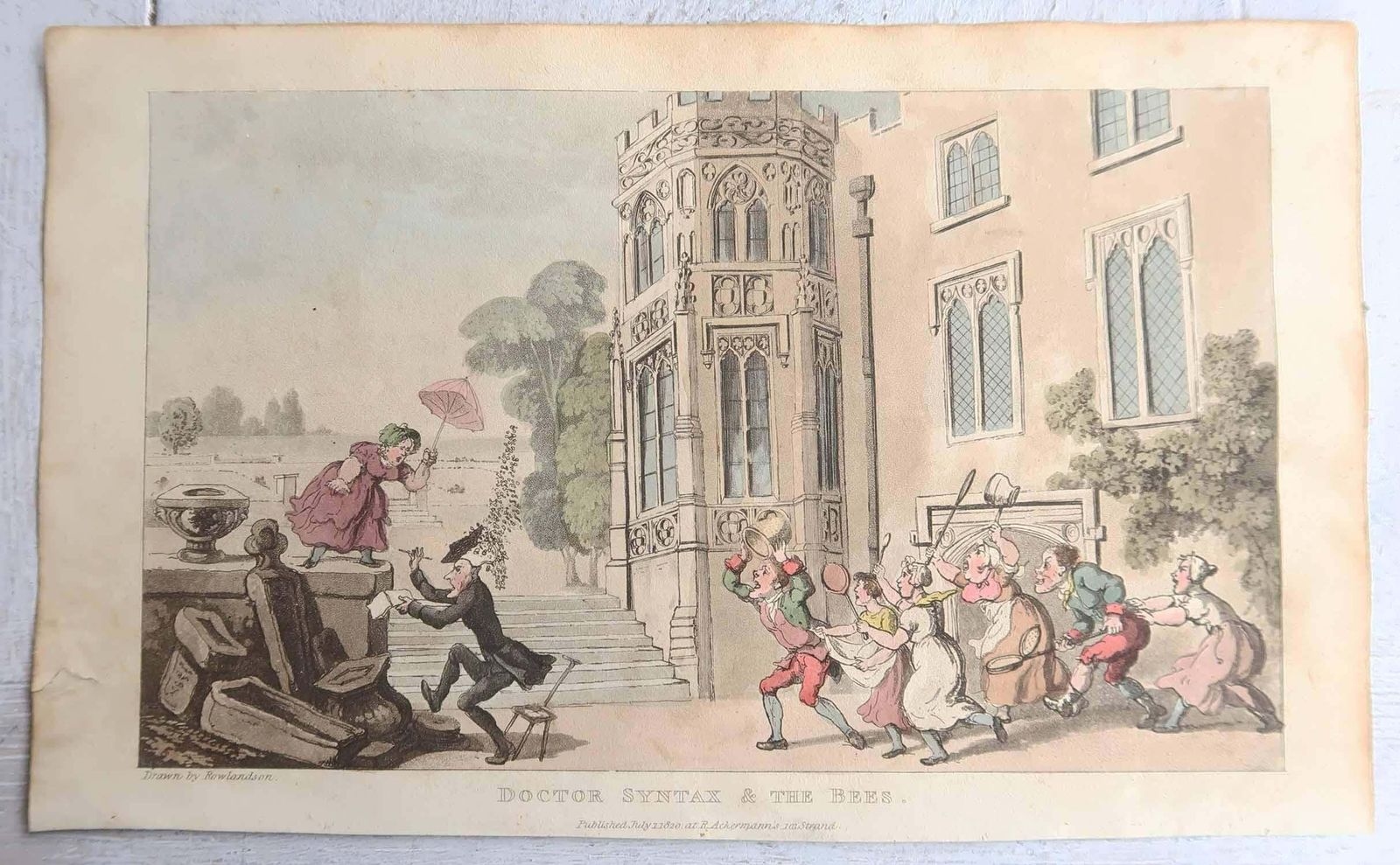 Set Of 10 Original Antique Prints After Thomas Rowlandson. Dated 1819 photo vinterior