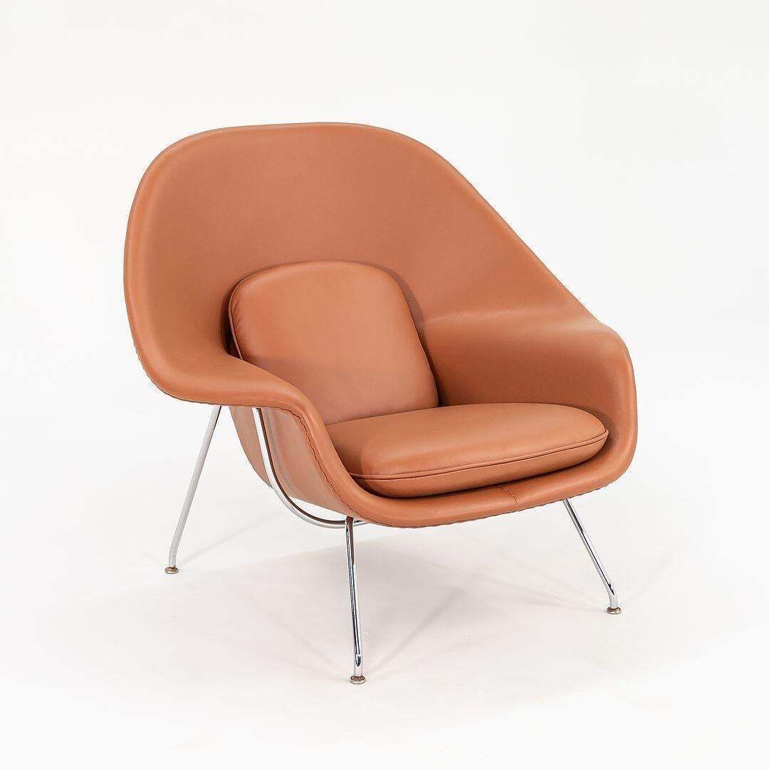 1990s Eero Saarinen Womb Chair And Ottoman In New Cognac Leather Model 70l & 74y photo 8166.0
