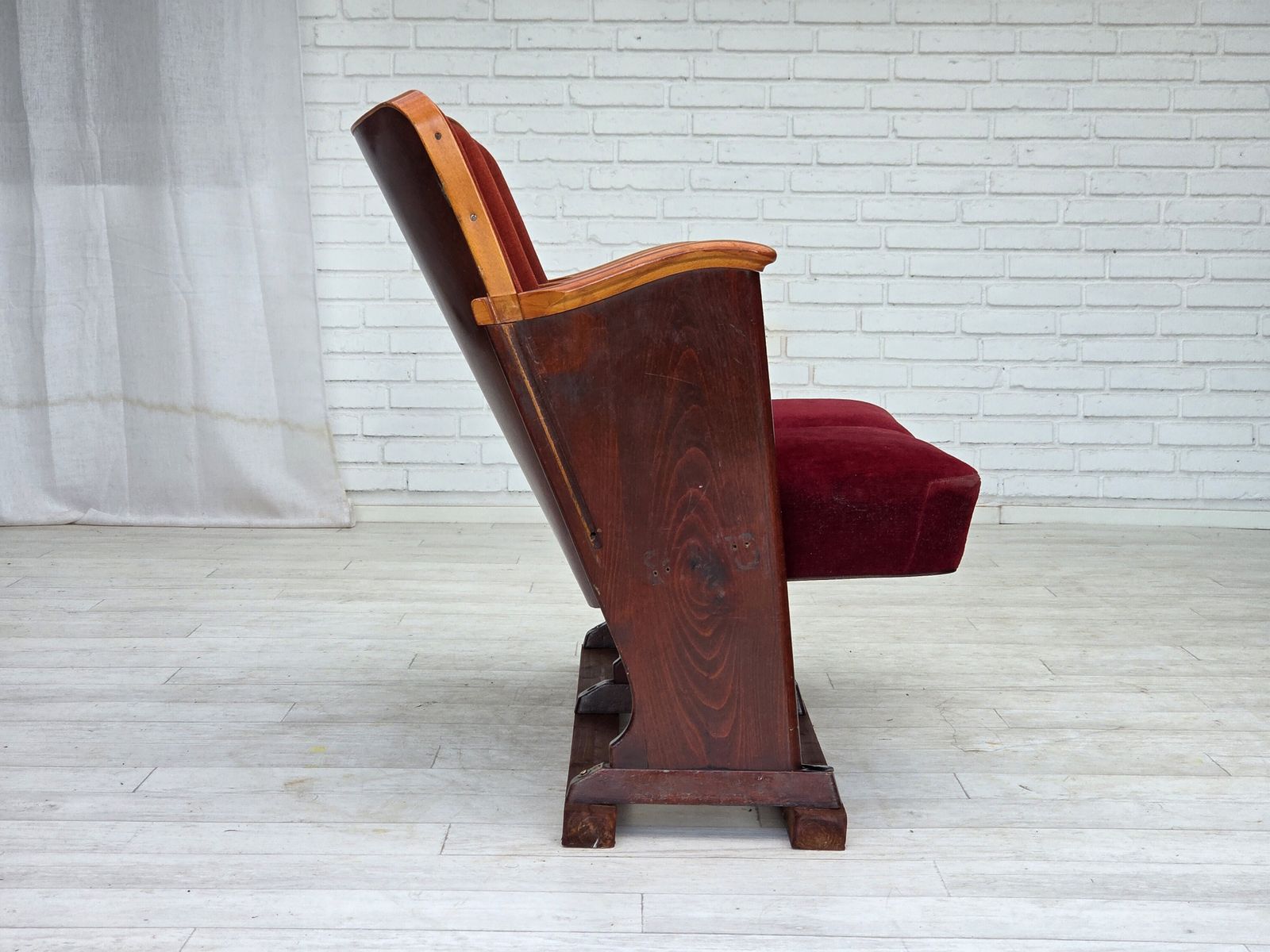 photo for sale 1950s, Danish Cinema/Theater Armchairs, Furniture Velour, Original Condition.