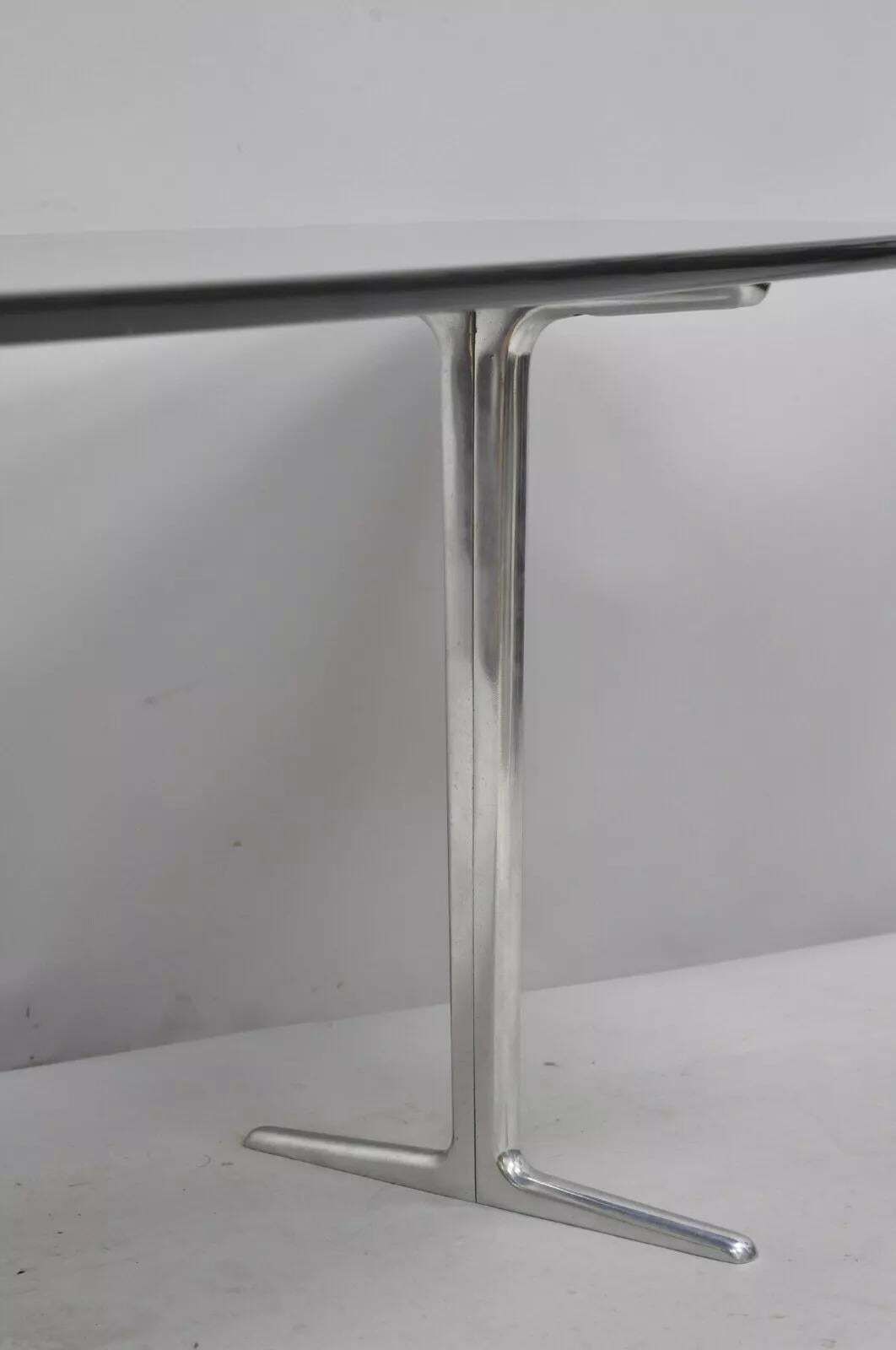Minotti Italian Modern Surfboard Coffee Table With Chrome Steel Legs photo Furniture
