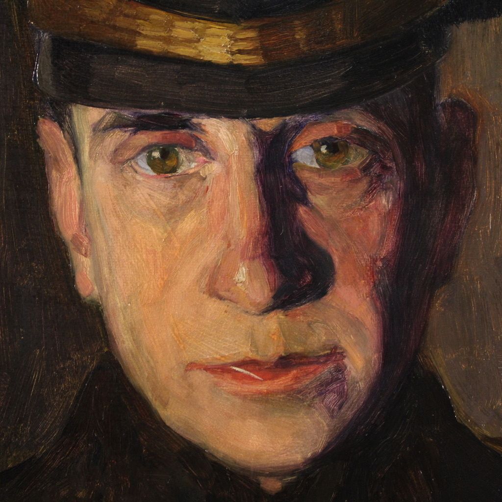 Painting Portrait Of A Soldier Signed Vass E. And Dated 1915 photo for sale