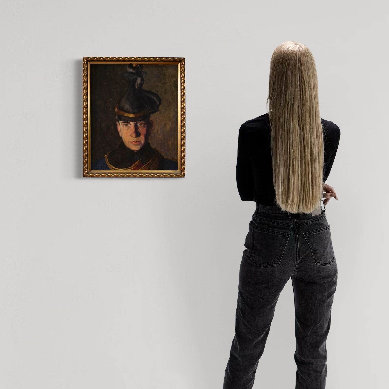 Painting Portrait Of A Soldier Signed Vass E. And Dated 1915 photo 1900.0